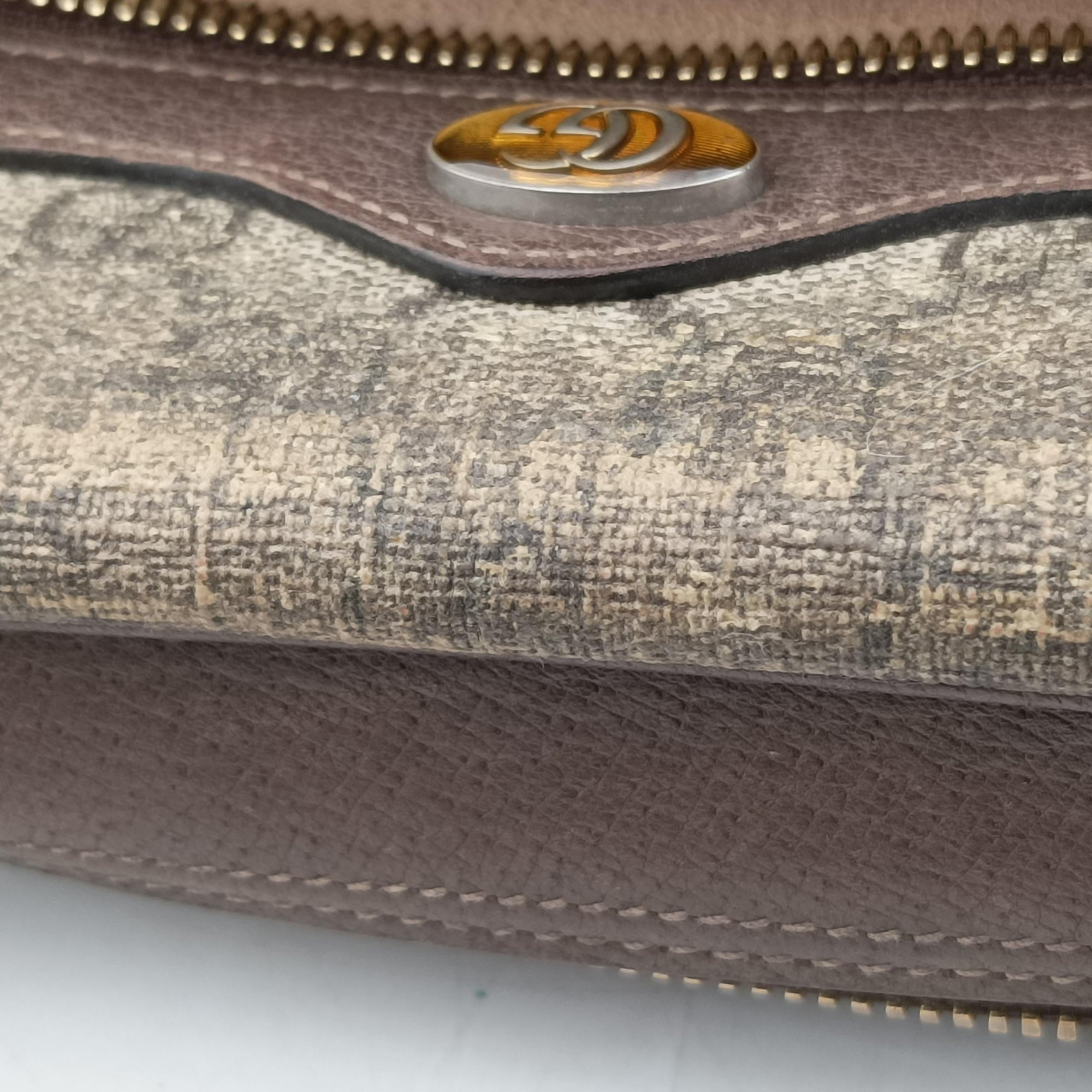 Vintage Gucci Ophidia Brown×red×green PVC coated canvas×Leather 517080 shoulderbag | stylenewstar