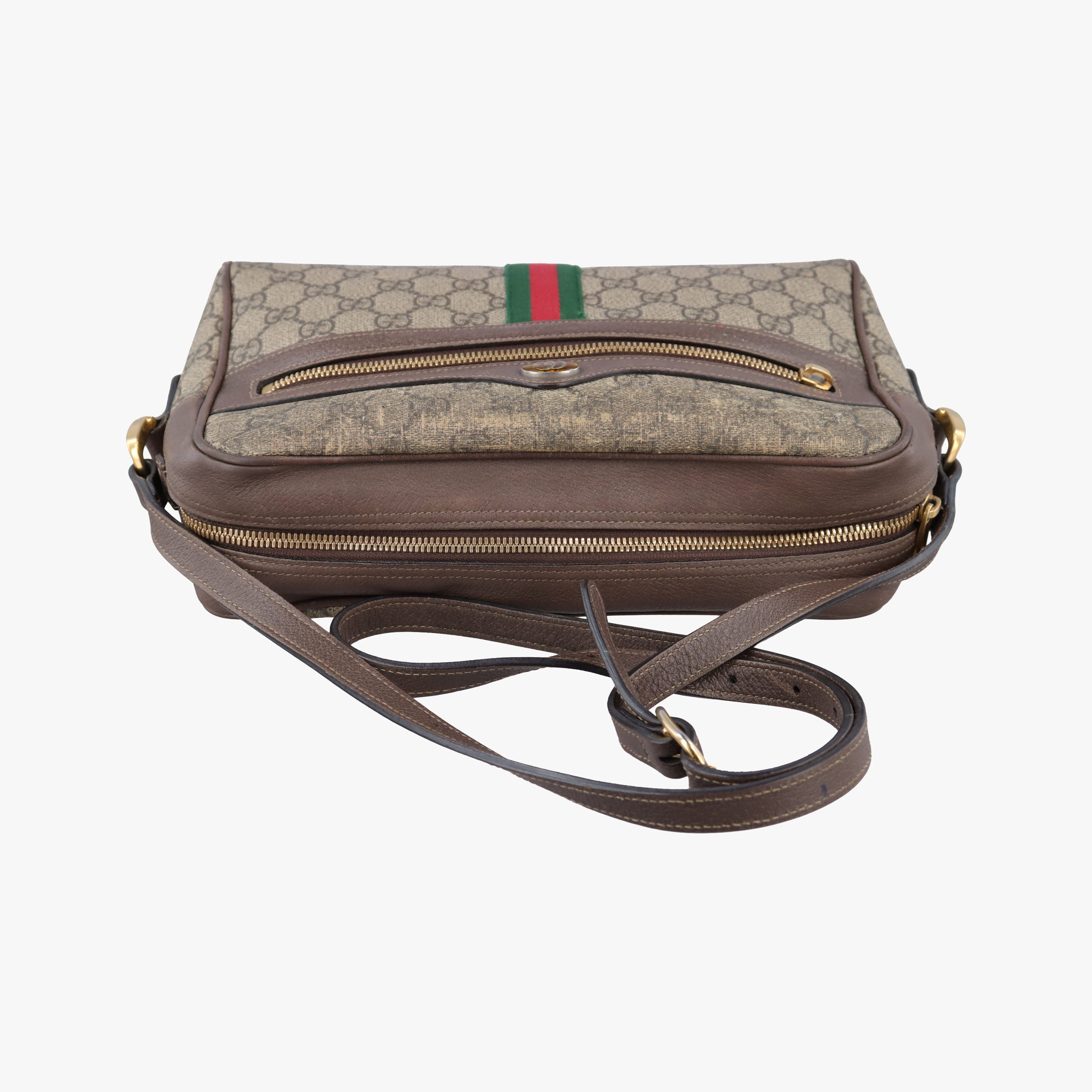 Vintage Gucci Ophidia Brown×red×green PVC coated canvas×Leather 517080 shoulderbag | stylenewstar