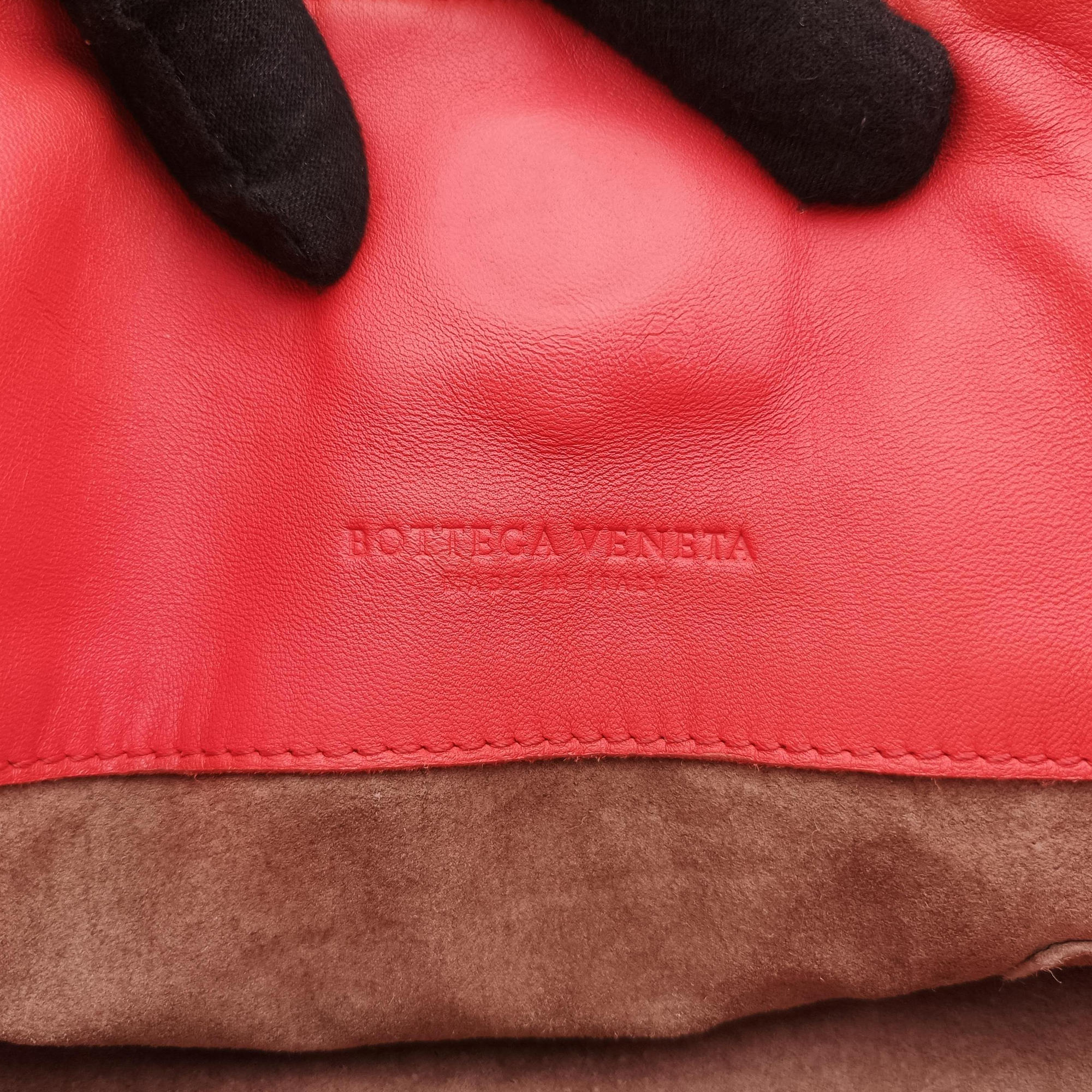 Pre-owned Bottega Veneta Parachute Intrecciato Orange lambskin  shoulderbag | stylenewstar