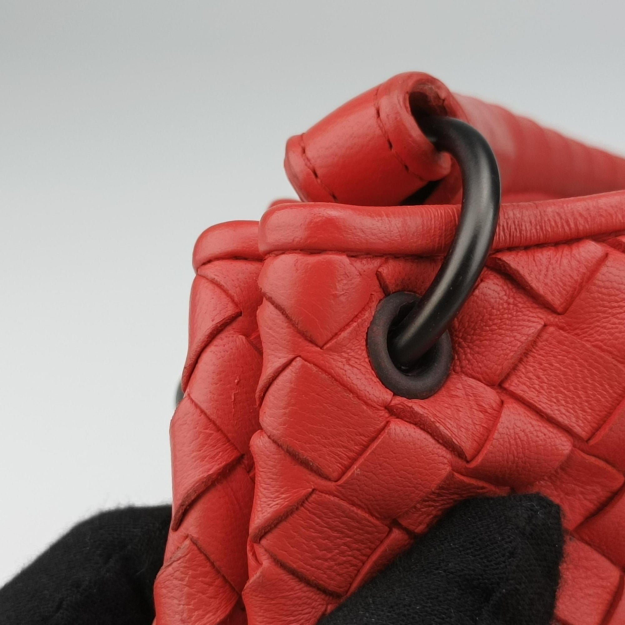 Pre-owned Bottega Veneta Parachute Intrecciato Orange lambskin  shoulderbag | stylenewstar