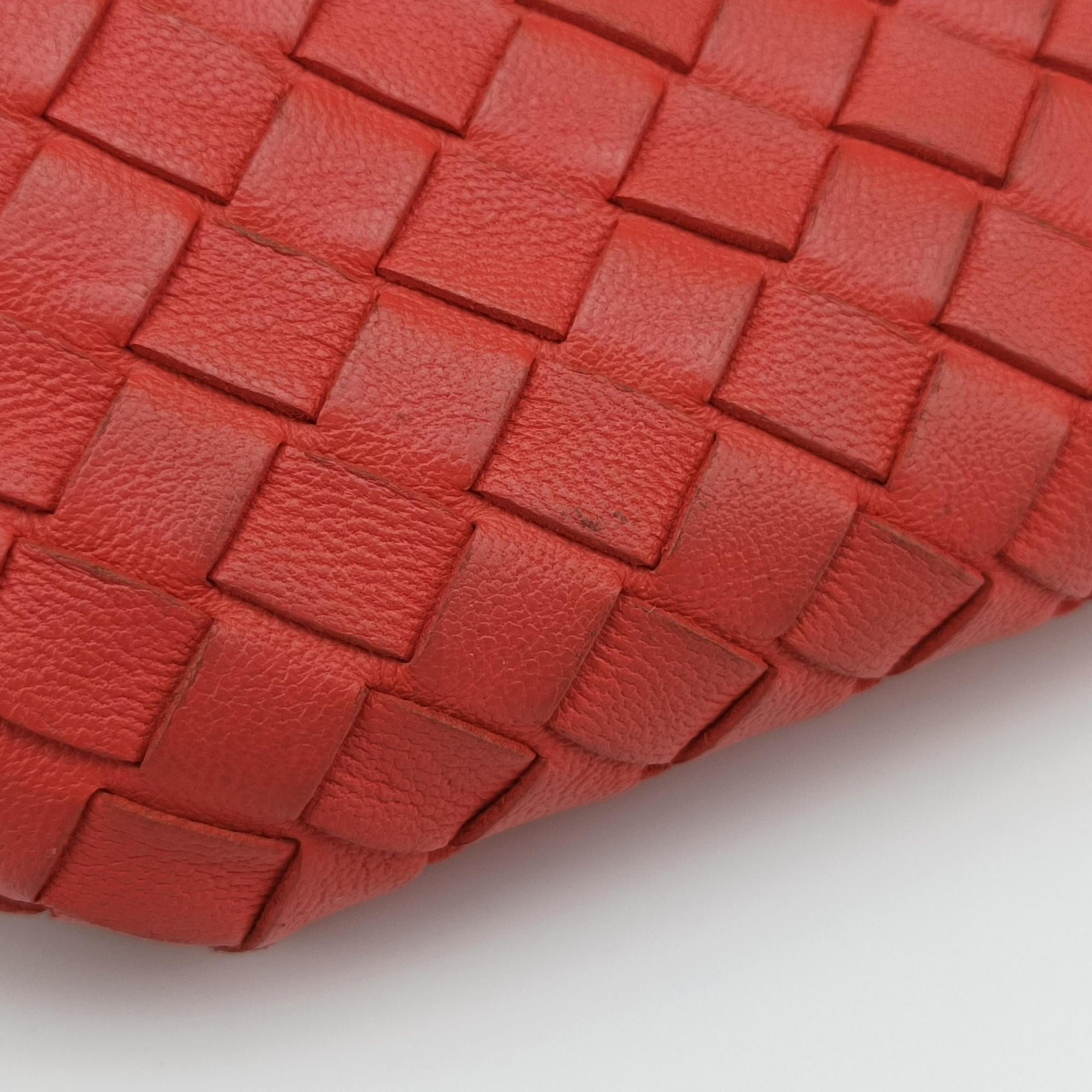 Pre-owned Bottega Veneta Parachute Intrecciato Orange lambskin  shoulderbag | stylenewstar