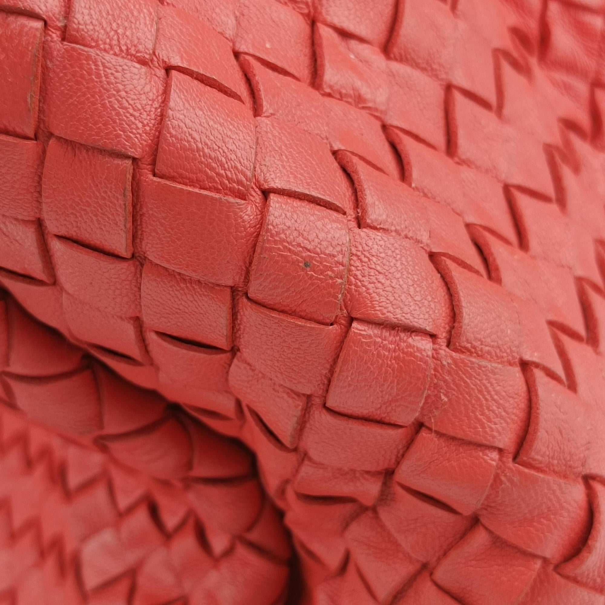 Pre-owned Bottega Veneta Parachute Intrecciato Orange lambskin  shoulderbag | stylenewstar