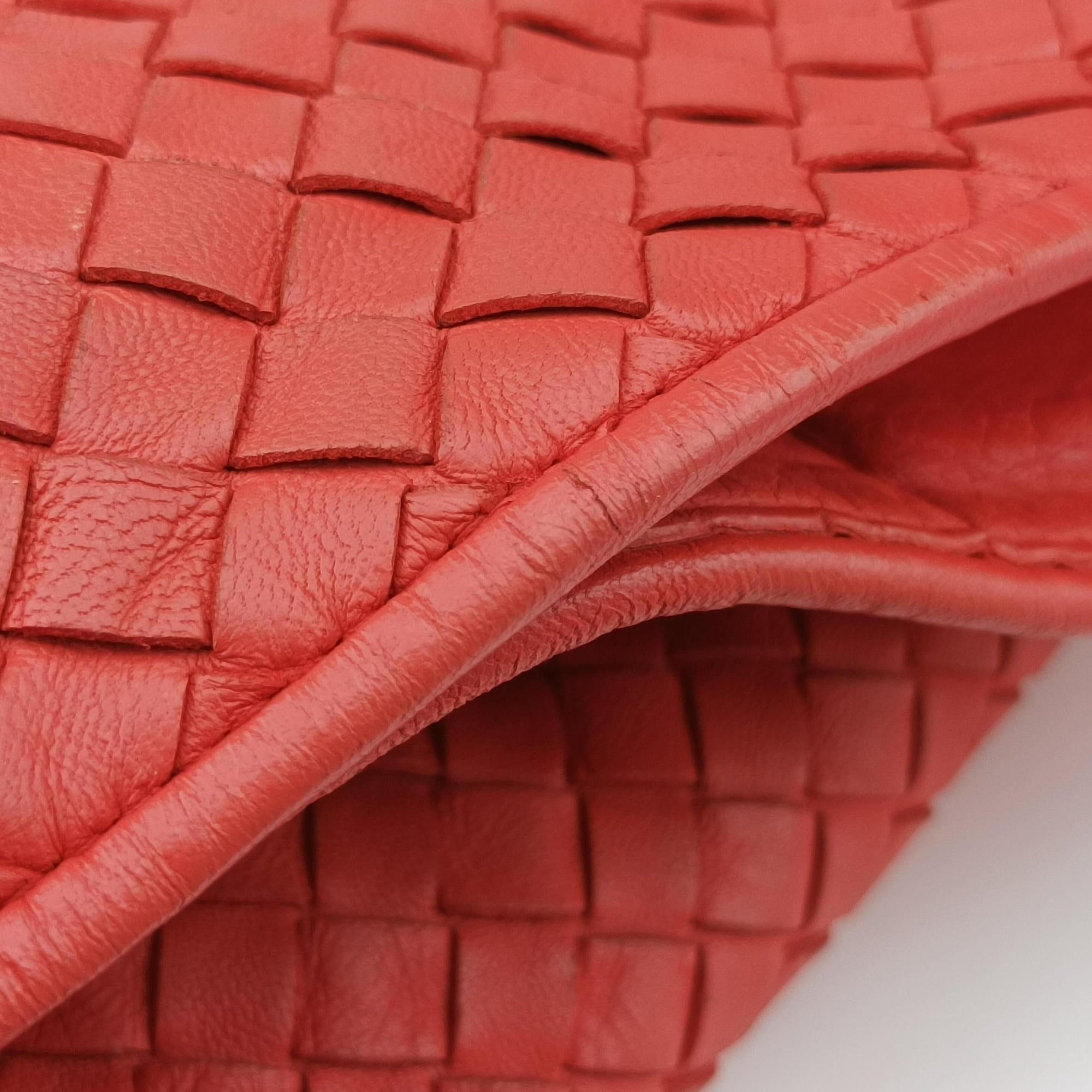 Pre-owned Bottega Veneta Parachute Intrecciato Orange lambskin  shoulderbag | stylenewstar