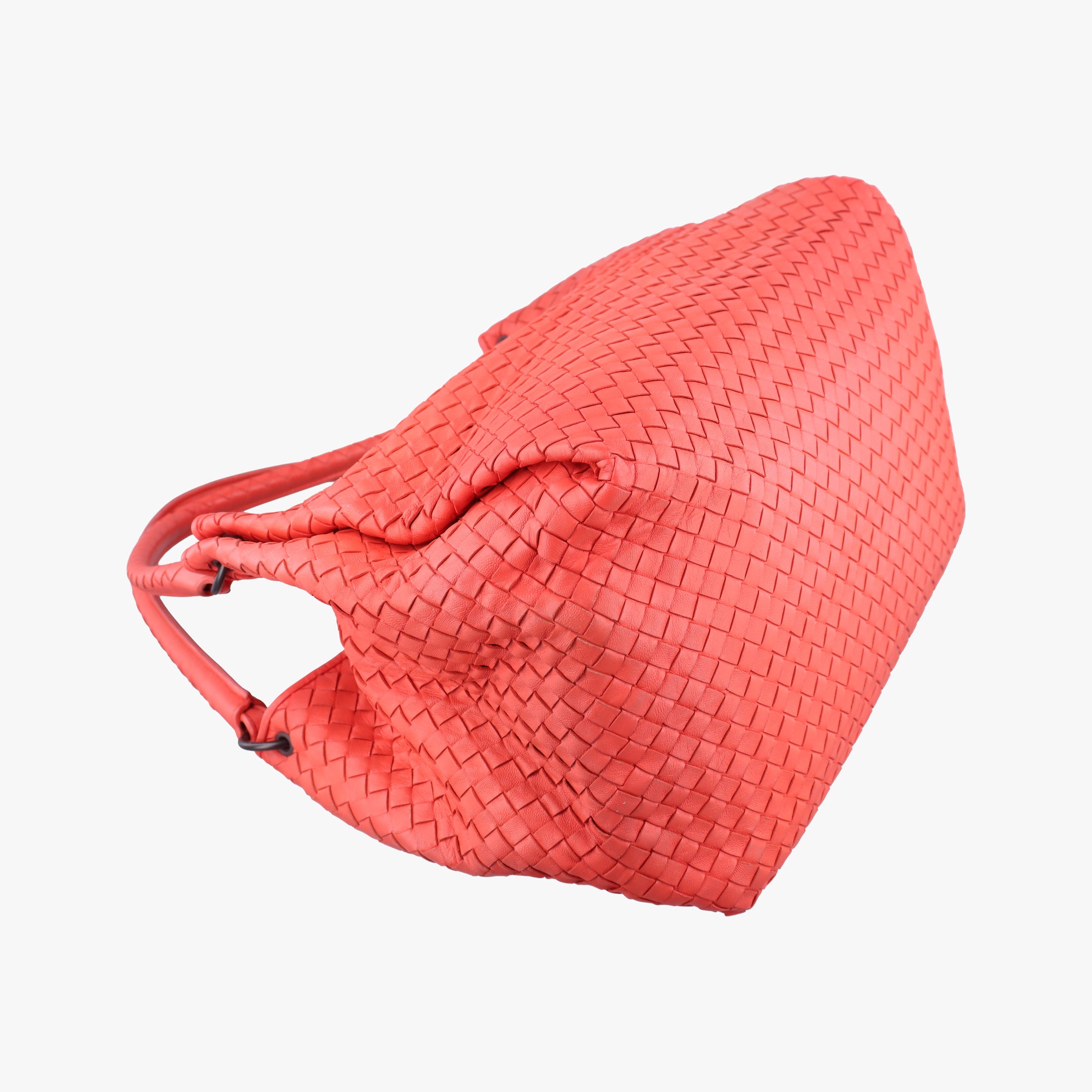 Pre-owned Bottega Veneta Parachute Intrecciato Orange lambskin  shoulderbag | stylenewstar