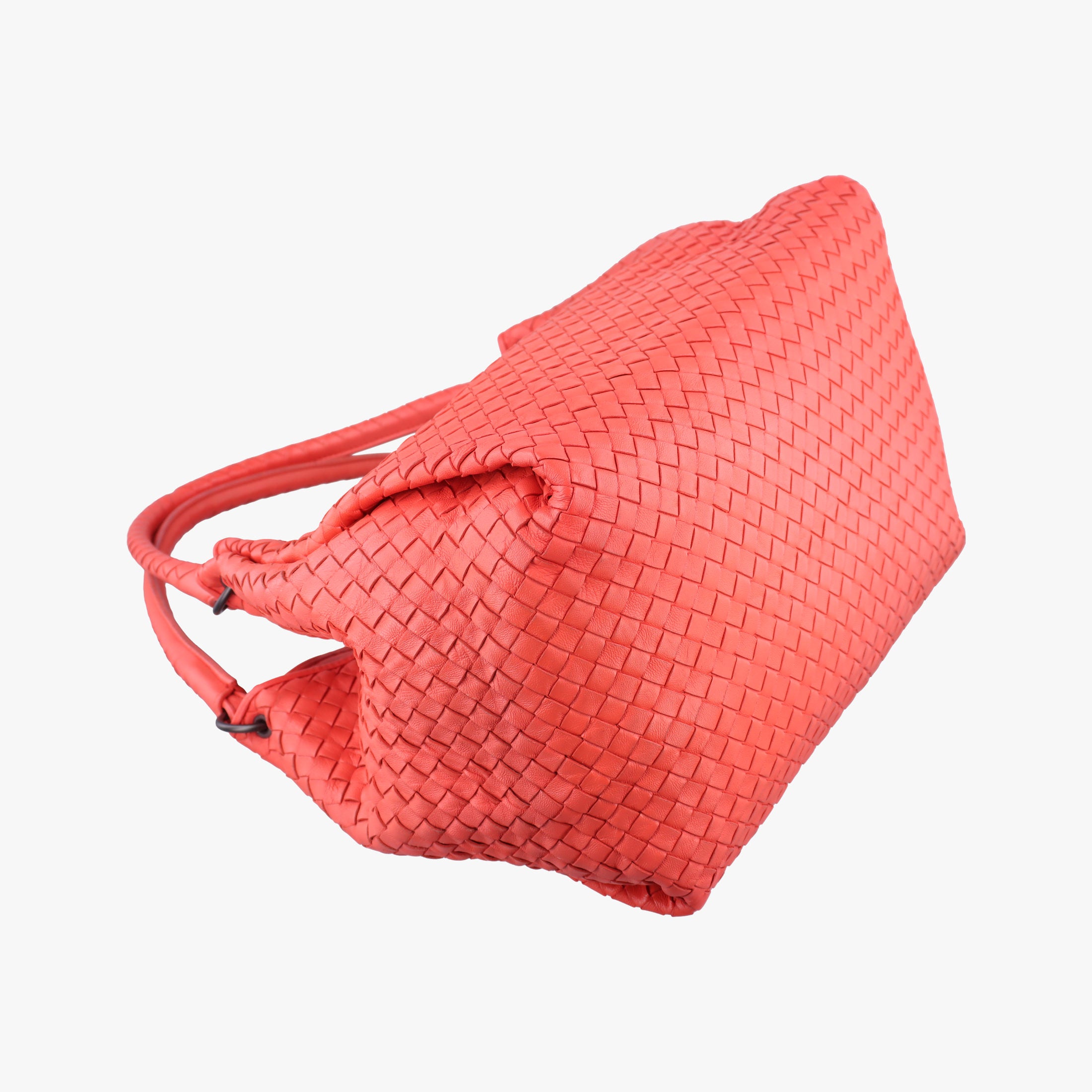 Pre-owned Bottega Veneta Parachute Intrecciato Orange lambskin  shoulderbag | stylenewstar