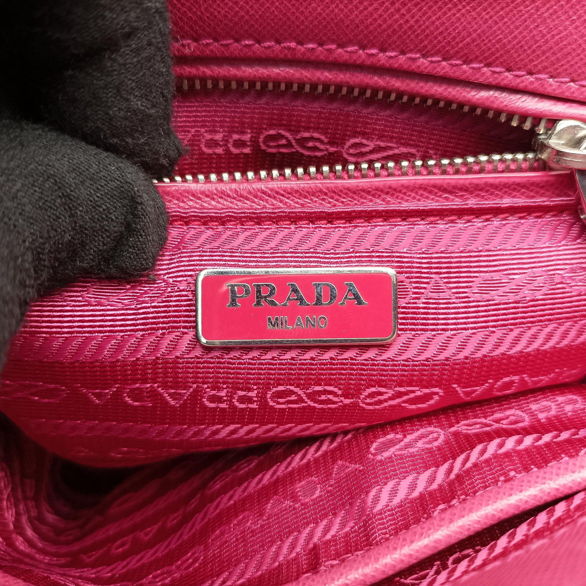 Pre-owned Prada Tessuto Nylon Quilted Impuntu Flap Rose nylon  shoulderbag | stylenewstar