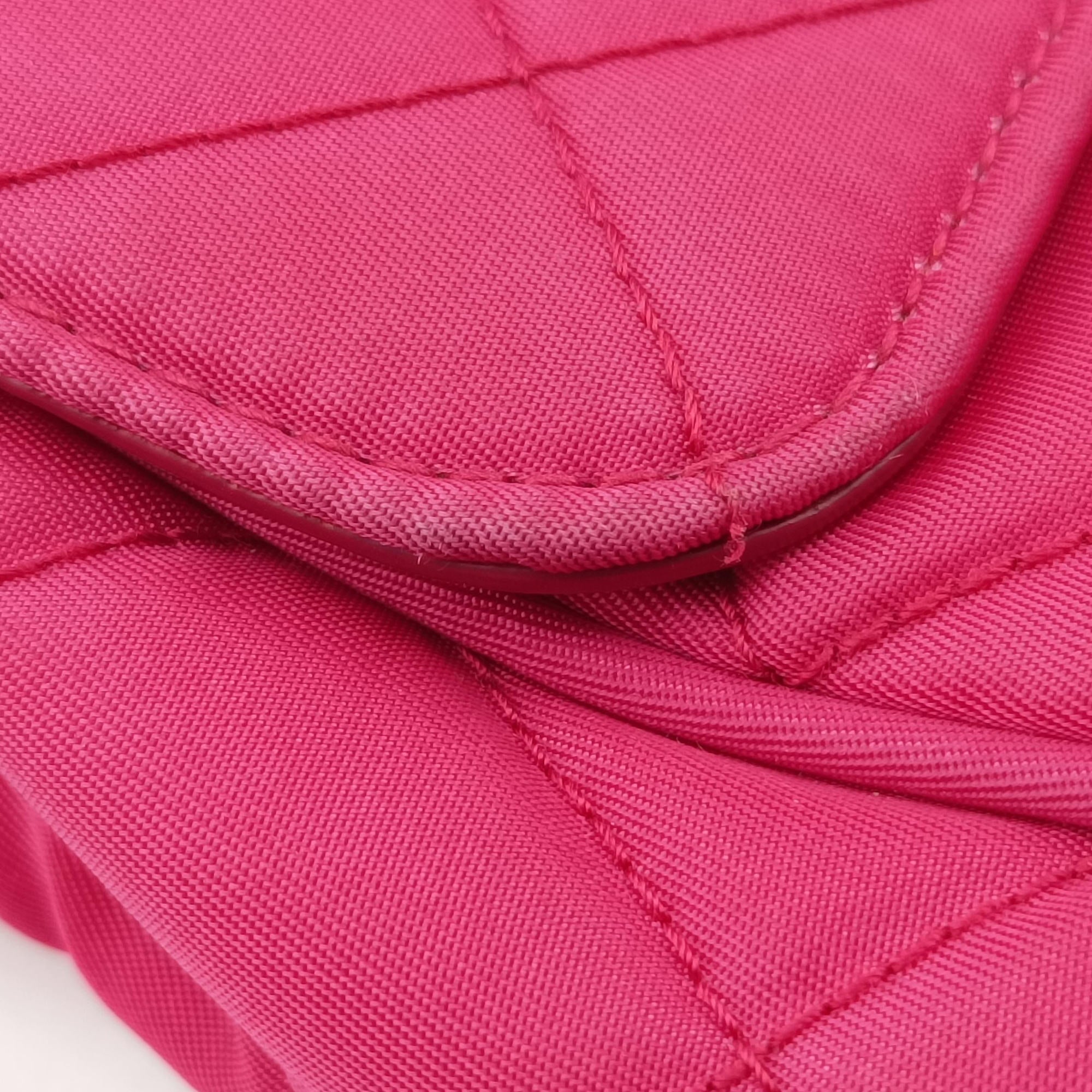 Pre-owned Prada Tessuto Nylon Quilted Impuntu Flap Rose nylon  shoulderbag | stylenewstar