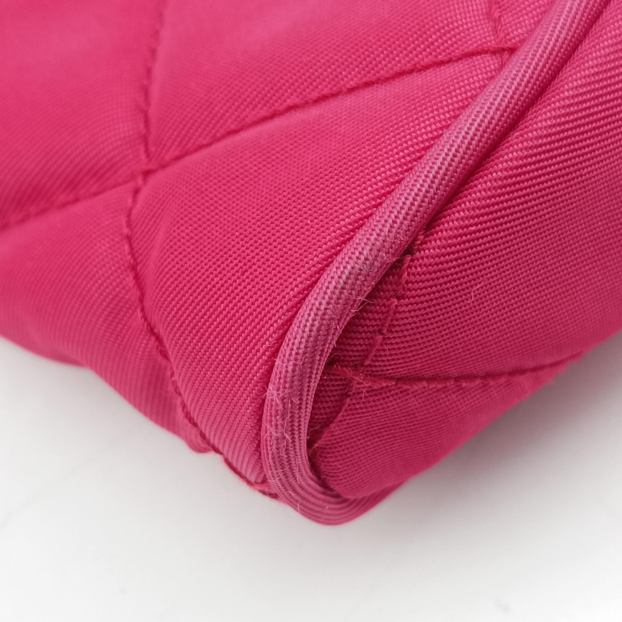 Pre-owned Prada Tessuto Nylon Quilted Impuntu Flap Rose nylon  shoulderbag | stylenewstar