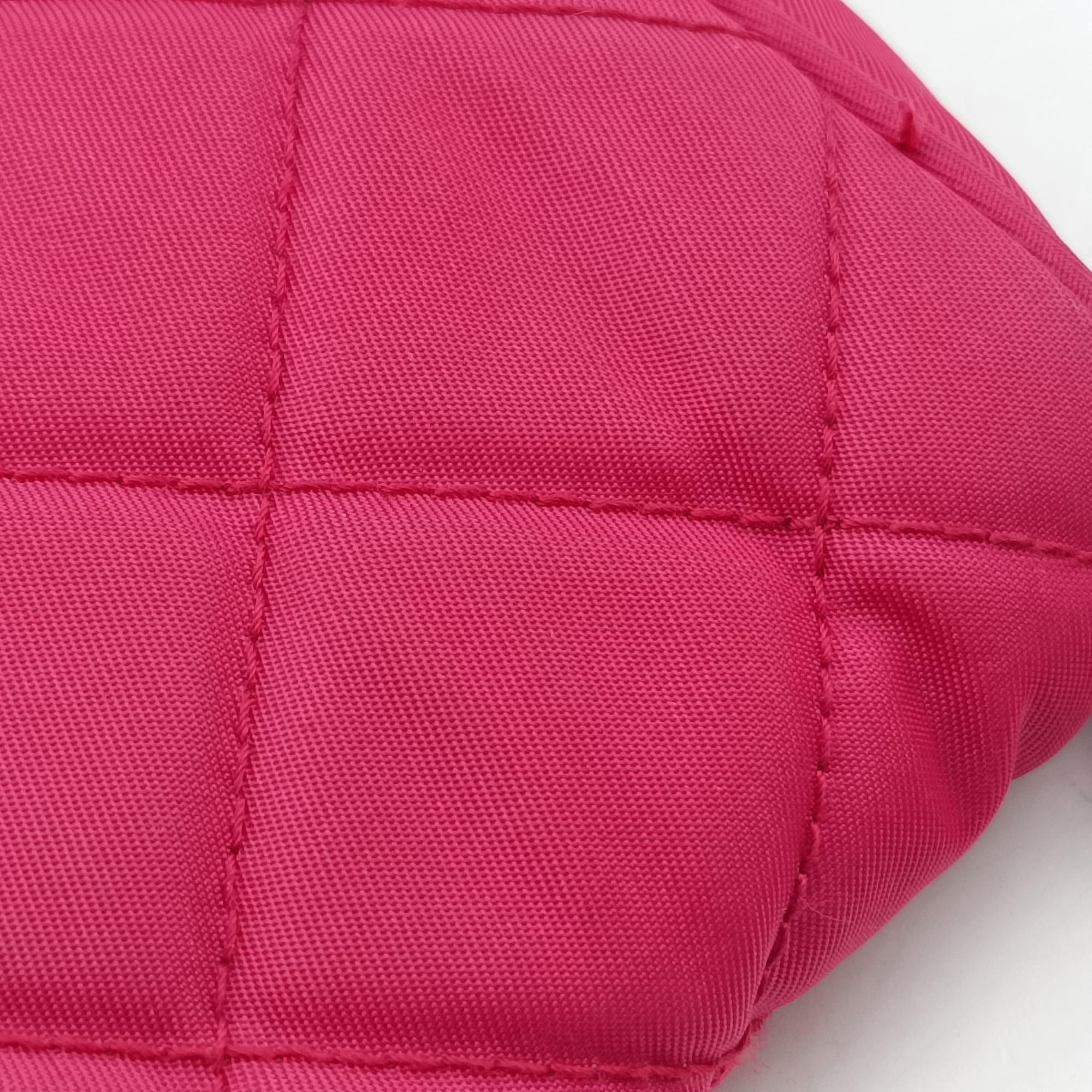 Pre-owned Prada Tessuto Nylon Quilted Impuntu Flap Rose nylon  shoulderbag | stylenewstar