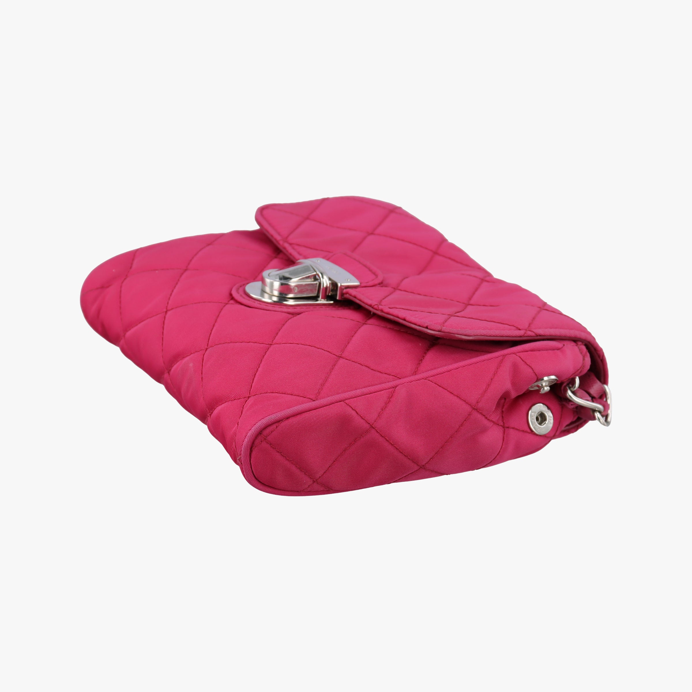 Pre-owned Prada Tessuto Nylon Quilted Impuntu Flap Rose nylon  shoulderbag | stylenewstar