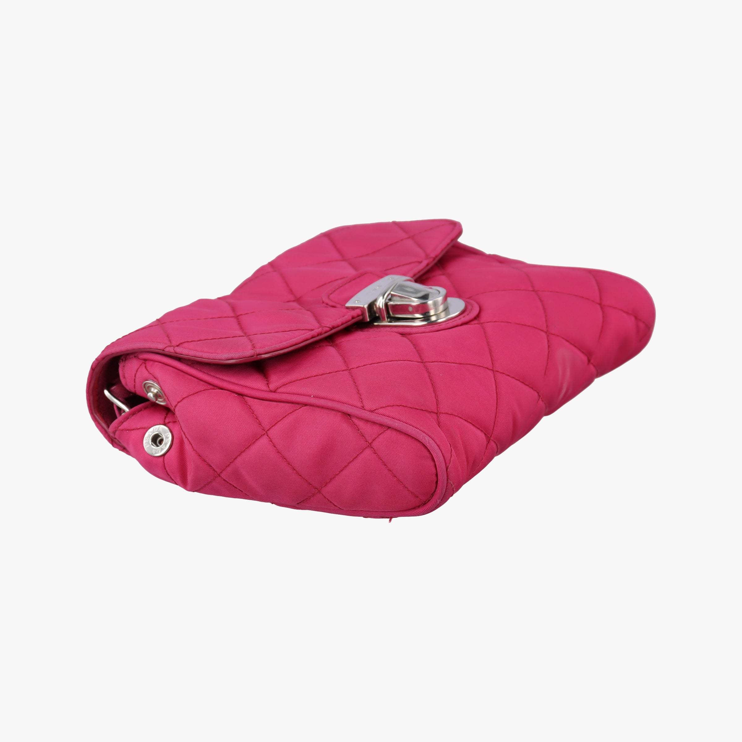 Pre-owned Prada Tessuto Nylon Quilted Impuntu Flap Rose nylon  shoulderbag | stylenewstar