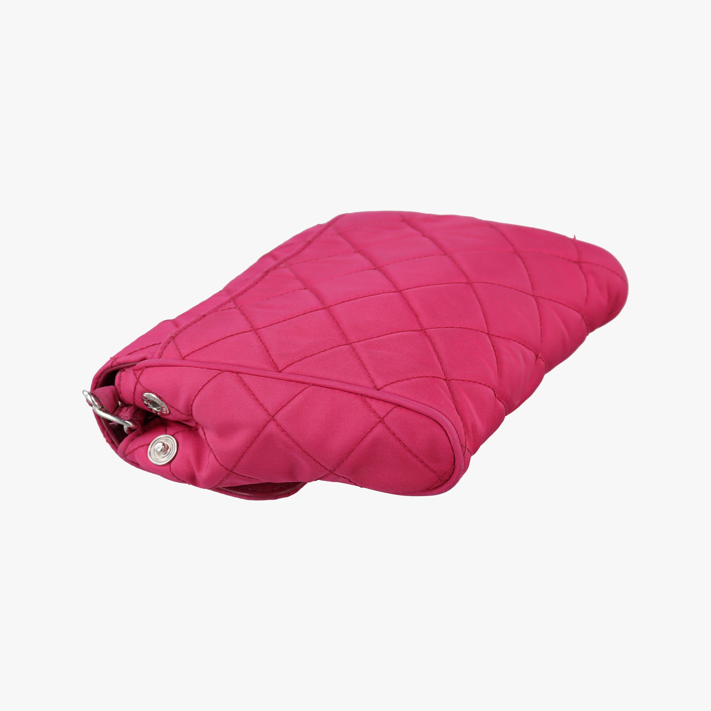 Pre-owned Prada Tessuto Nylon Quilted Impuntu Flap Rose nylon  shoulderbag | stylenewstar