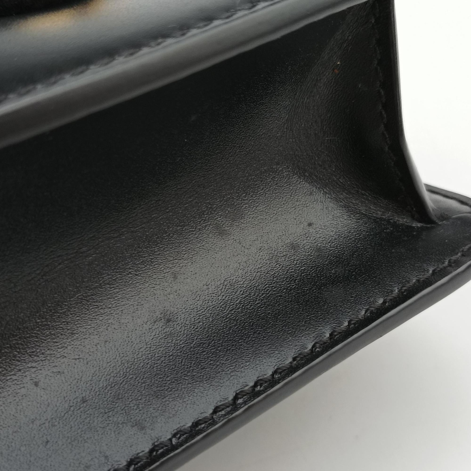 Pre-owned Burberry TB logo Black Leather  bum bag/waist bag | stylenewstar