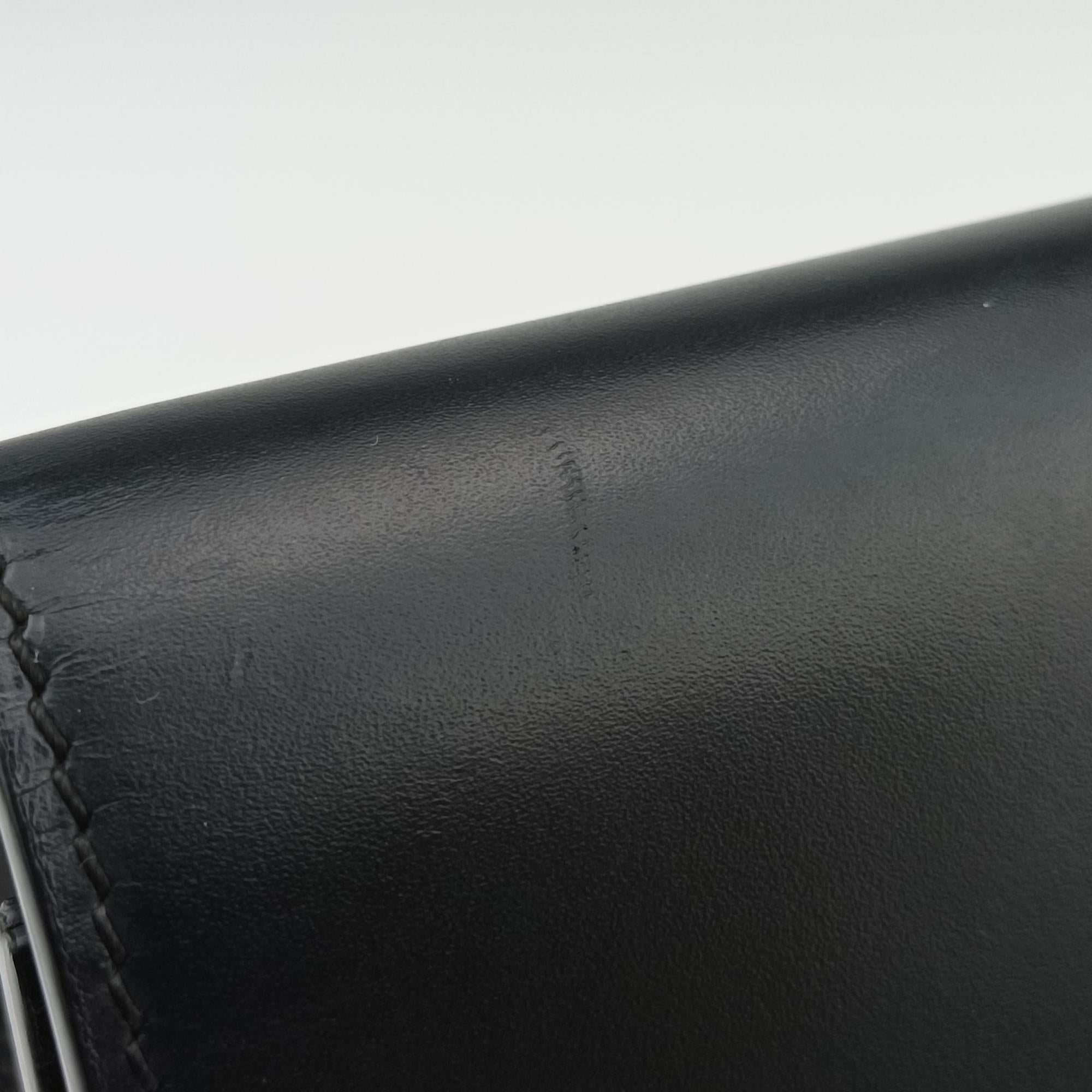 Pre-owned Burberry TB logo Black Leather  bum bag/waist bag | stylenewstar