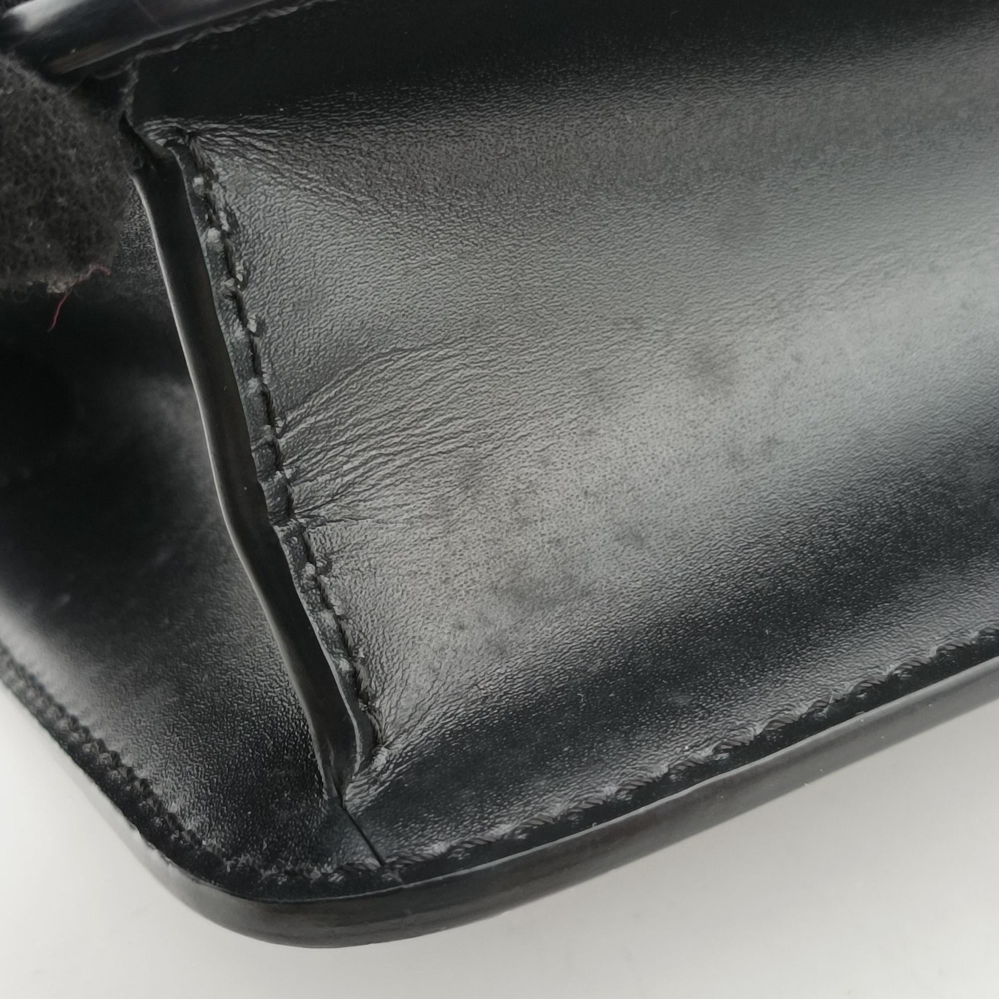 Pre-owned Burberry TB logo Black Leather  bum bag/waist bag | stylenewstar