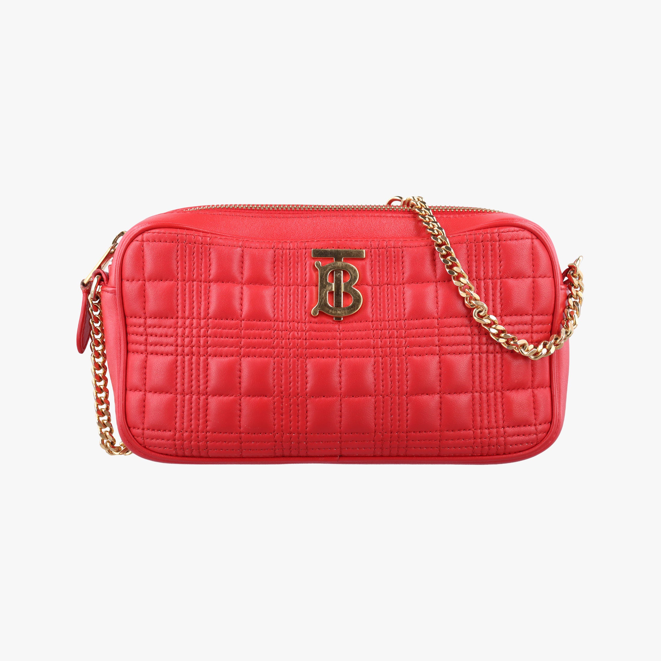 Secondhand Burberry Logo TB Camera Red Leather  shoulderbag | stylenewstar