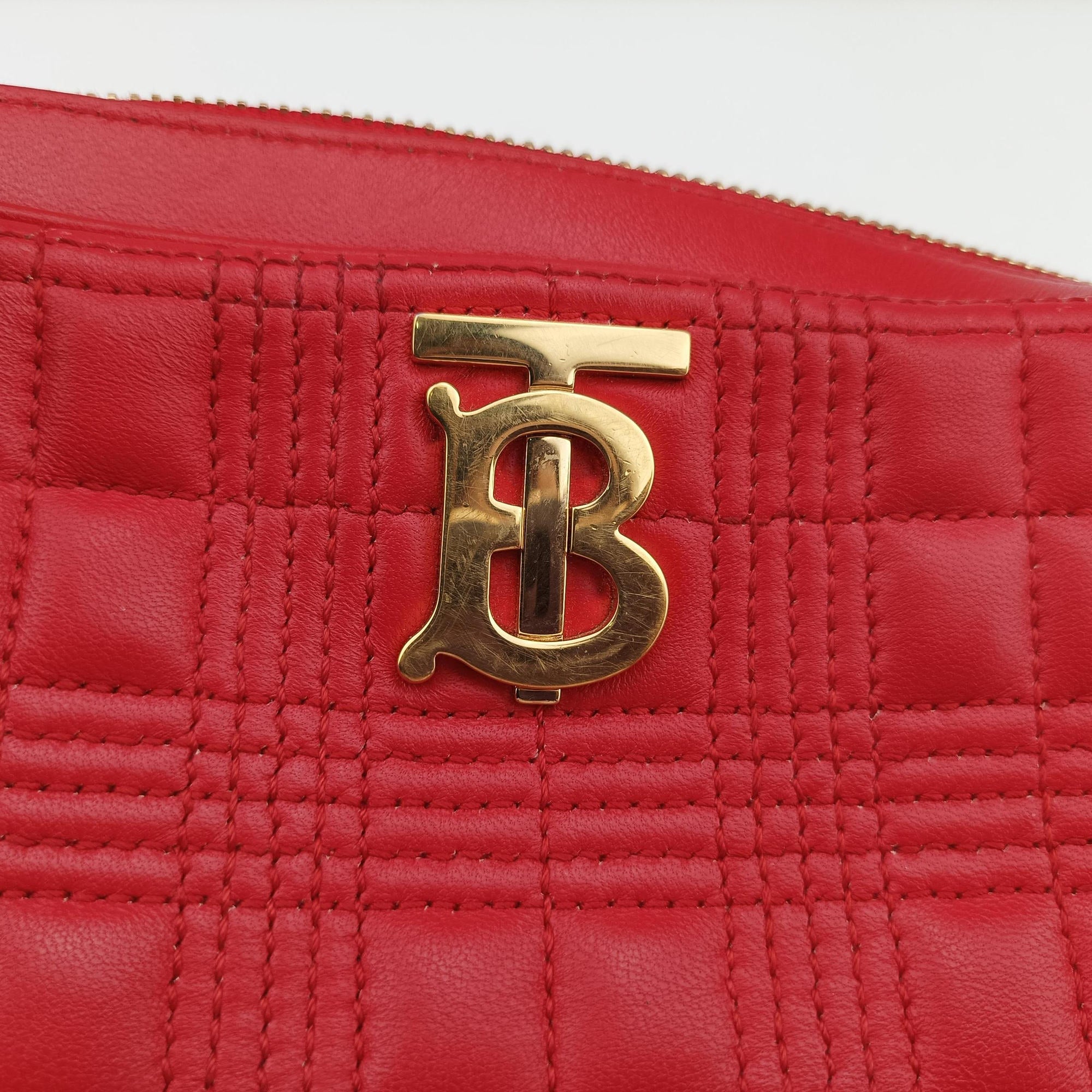 Secondhand Burberry Logo TB Camera Red Leather  shoulderbag | stylenewstar
