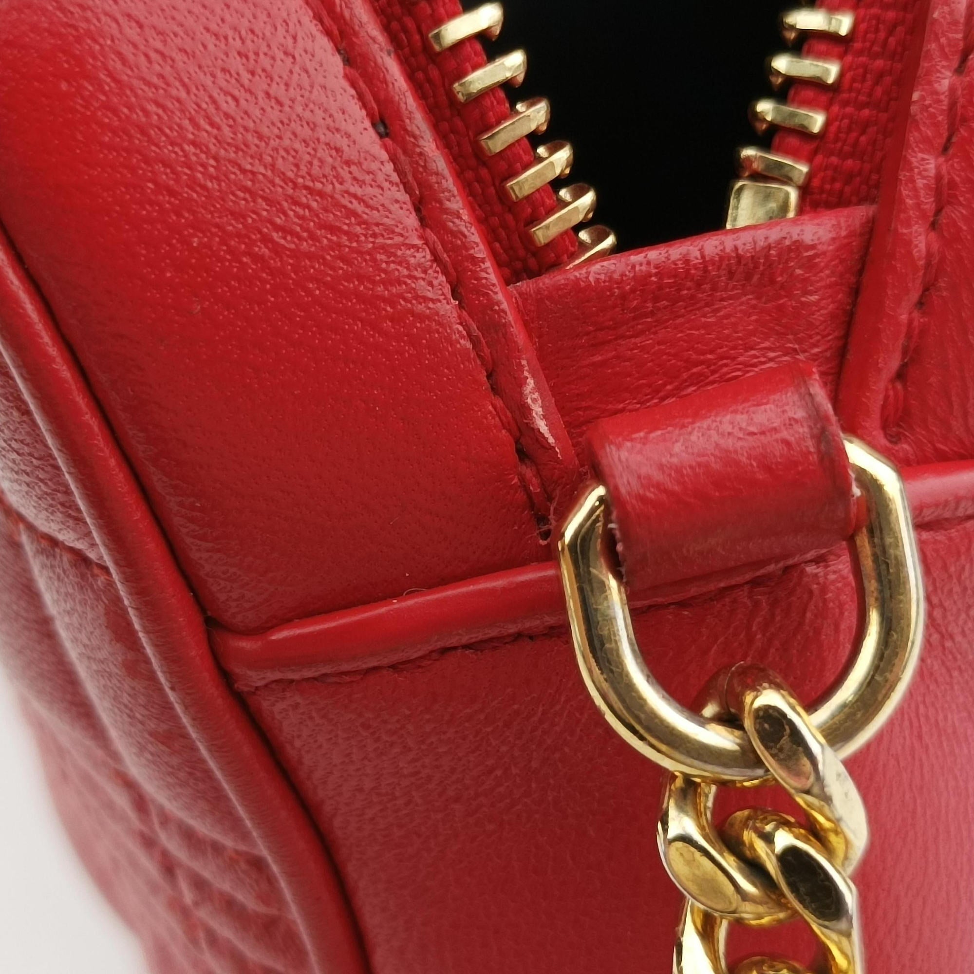 Secondhand Burberry Logo TB Camera Red Leather  shoulderbag | stylenewstar