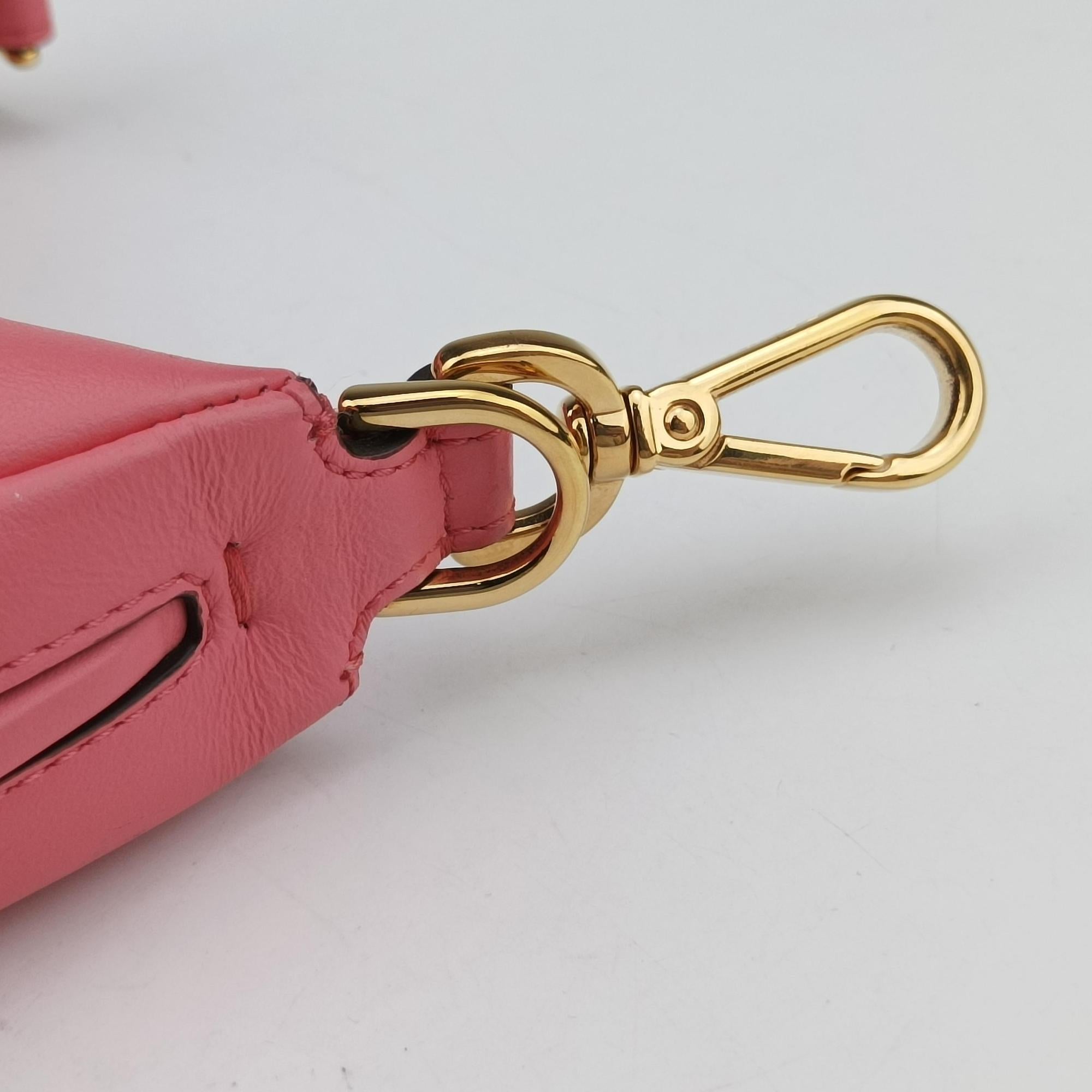 Pre-owned Fendi Nano Fendigraphy Pink Leather 7AS089 handbag | stylenewstar