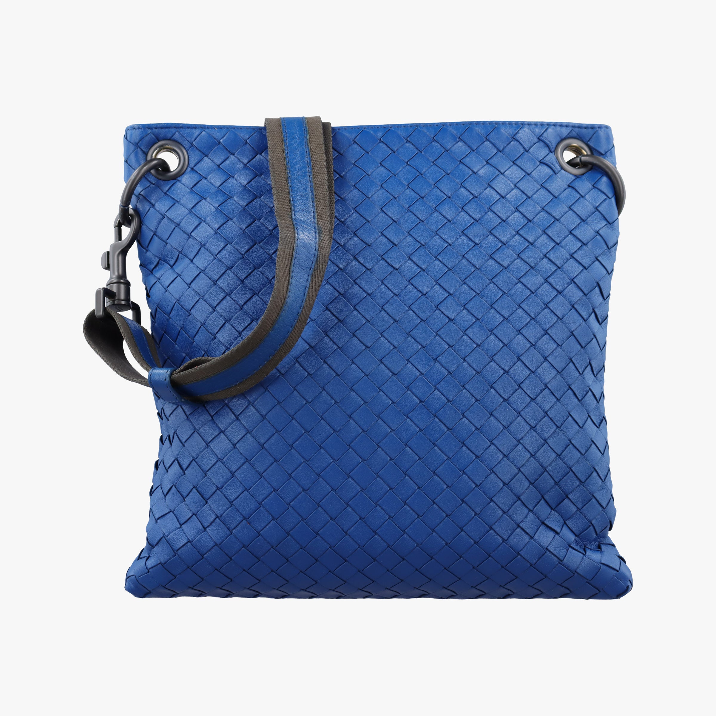 Pre-owned Bottega Veneta Intrecciato Blue lambskin  shoulderbag | stylenewstar