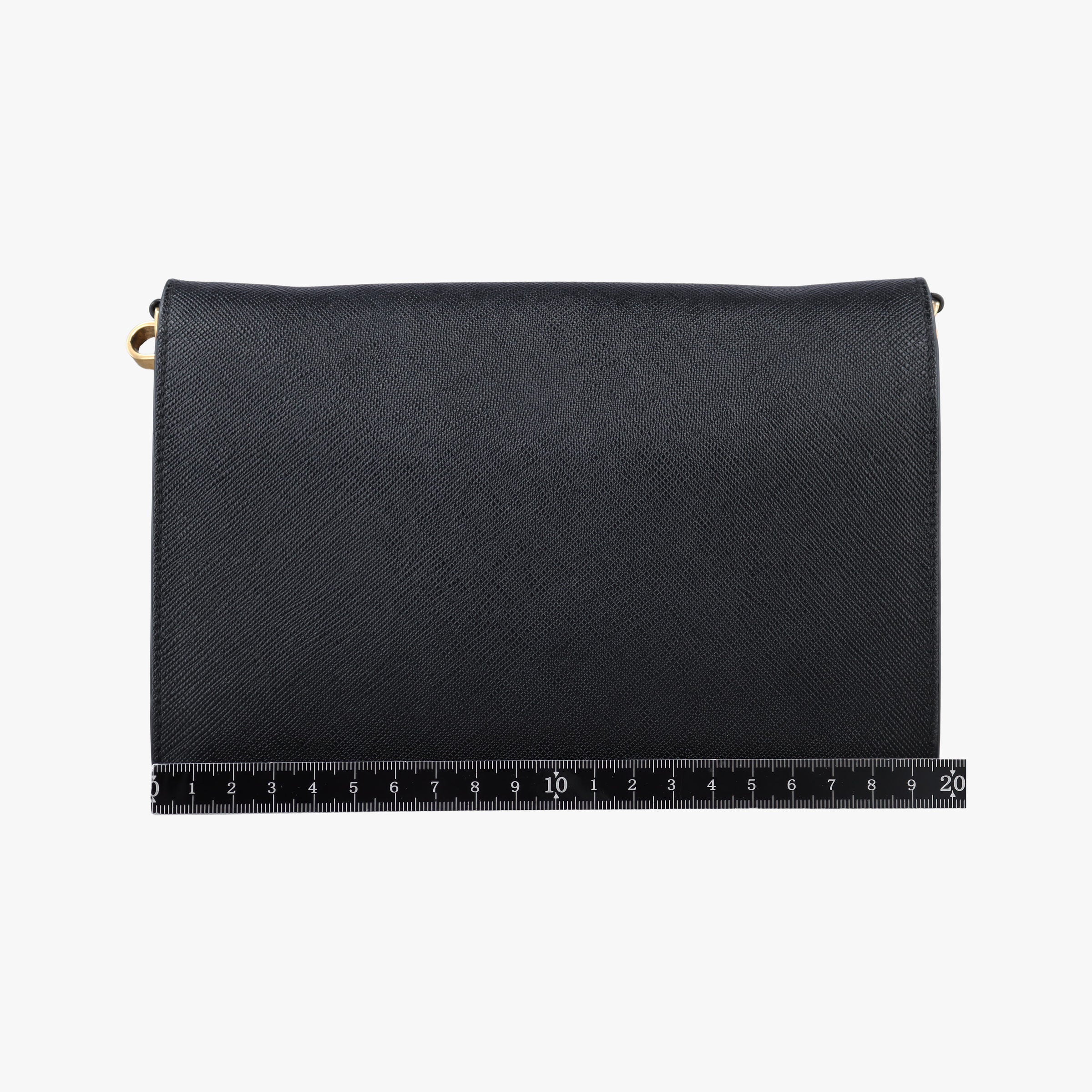 Pre-owned Prada Envelope Black SAFFIANO Leather 1BP020 shoulderbag | stylenewstar