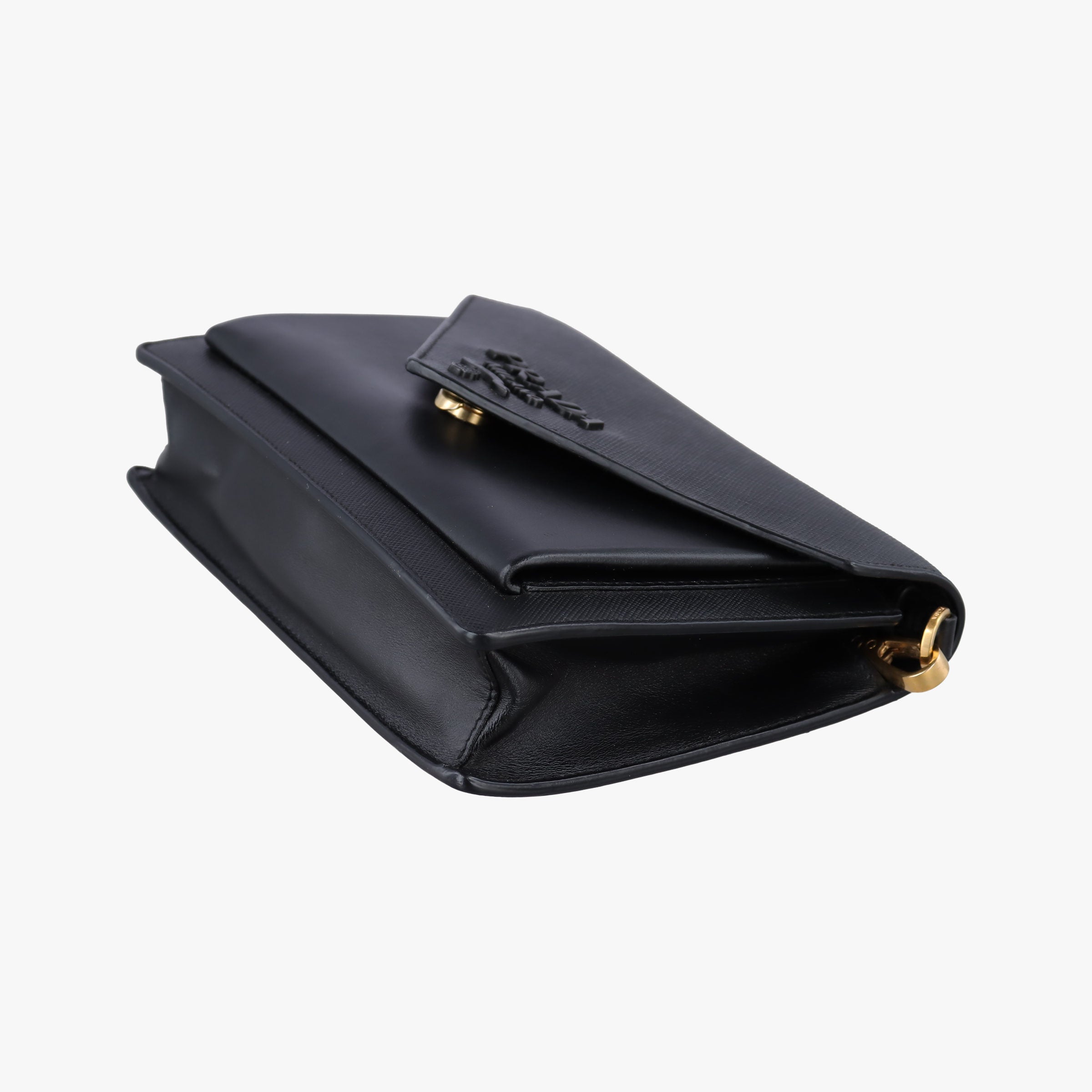 Pre-owned Prada Envelope Black SAFFIANO Leather 1BP020 shoulderbag | stylenewstar