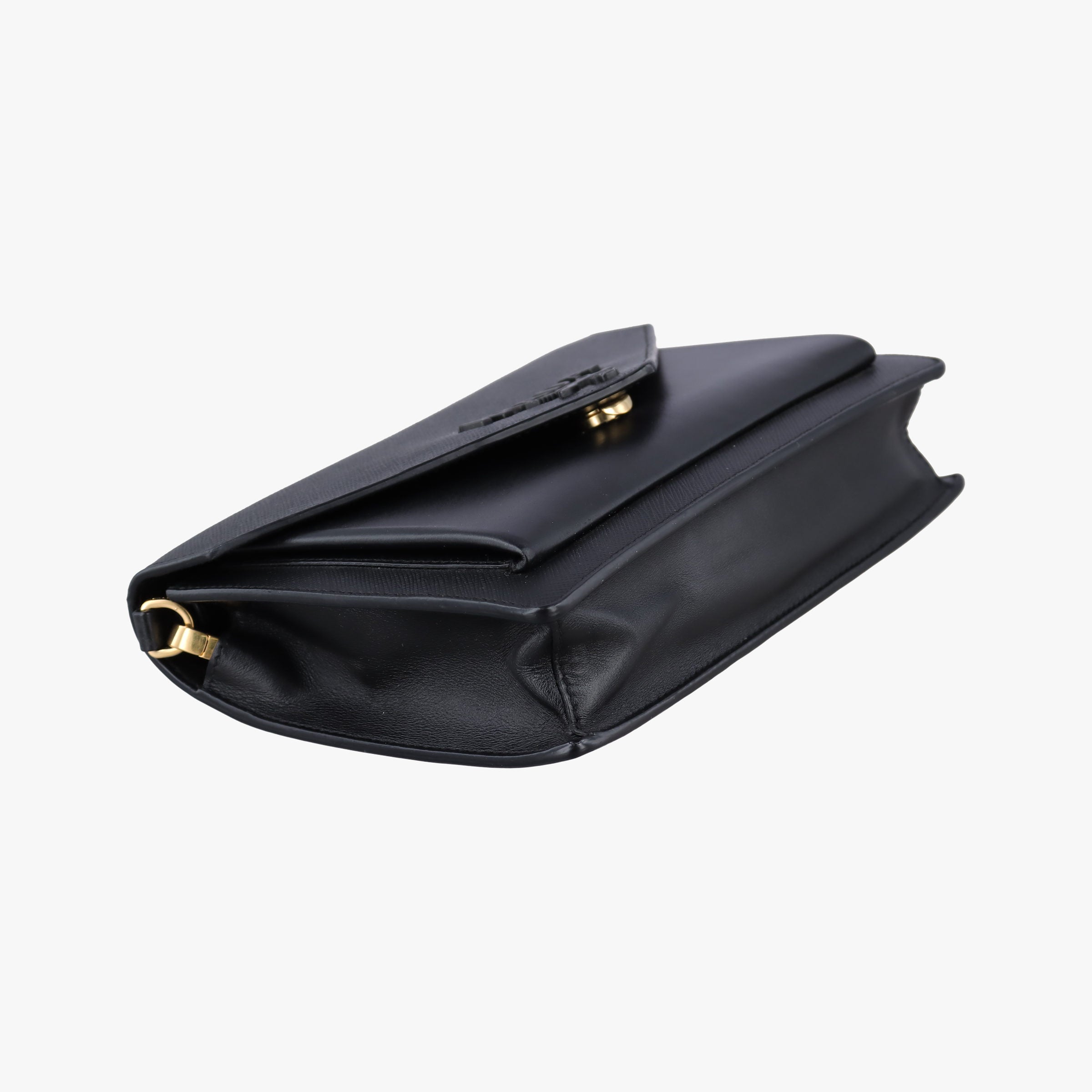 Pre-owned Prada Envelope Black SAFFIANO Leather 1BP020 shoulderbag | stylenewstar