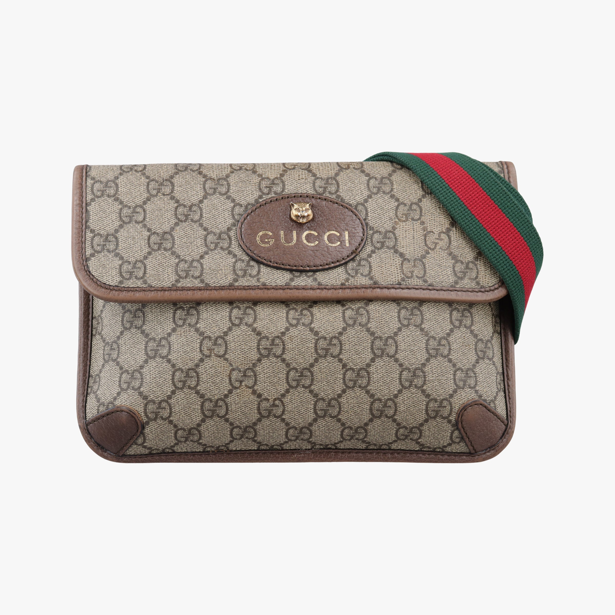 Vintage Gucci NEO VINTAGE GG Supreme Beige×red×green PVC coated canvas 493930 shoulderbag | stylenewstar