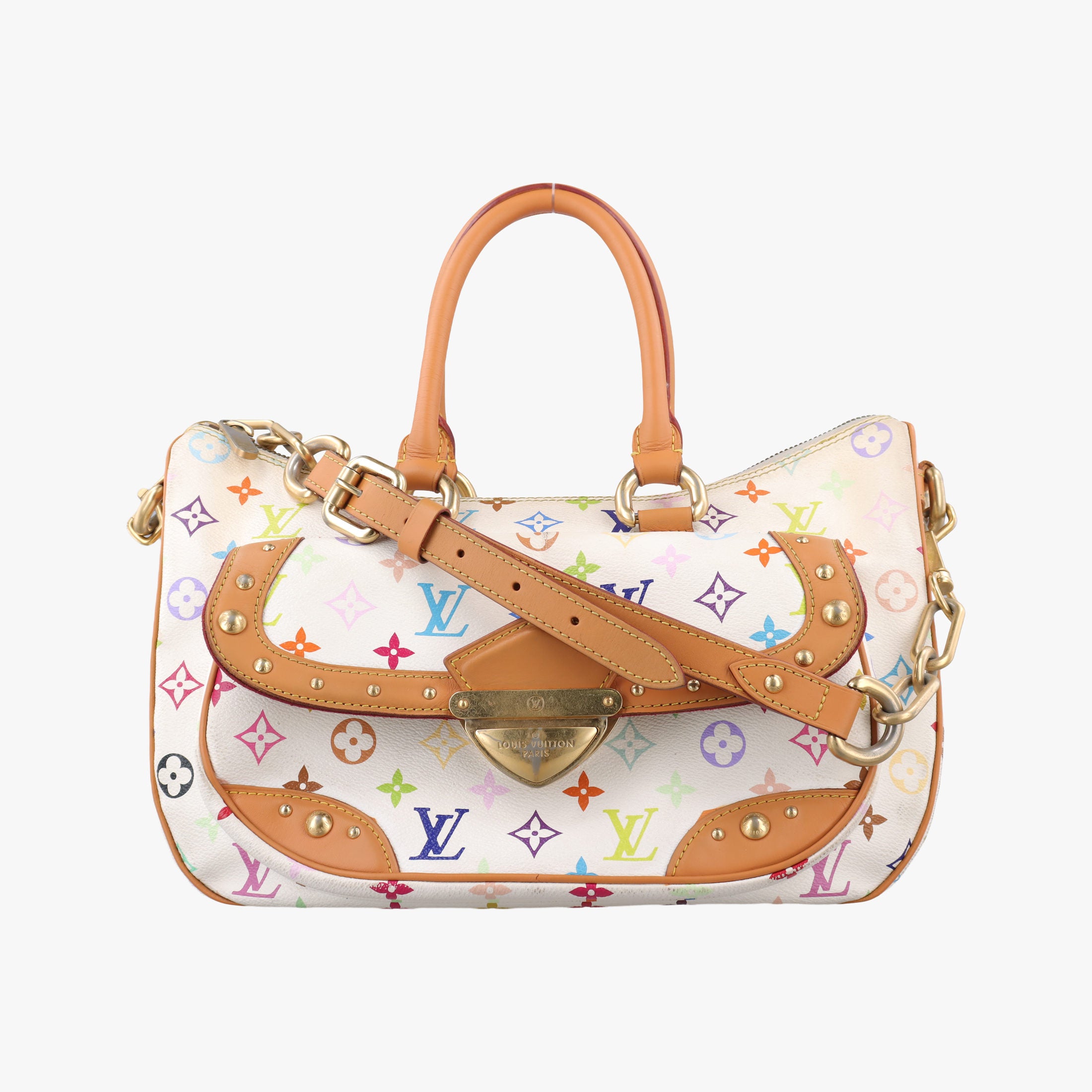 Pre-owned Louis Vuitton RITA white Monogram Multicolor M40125 shoulderbag | stylenewstar