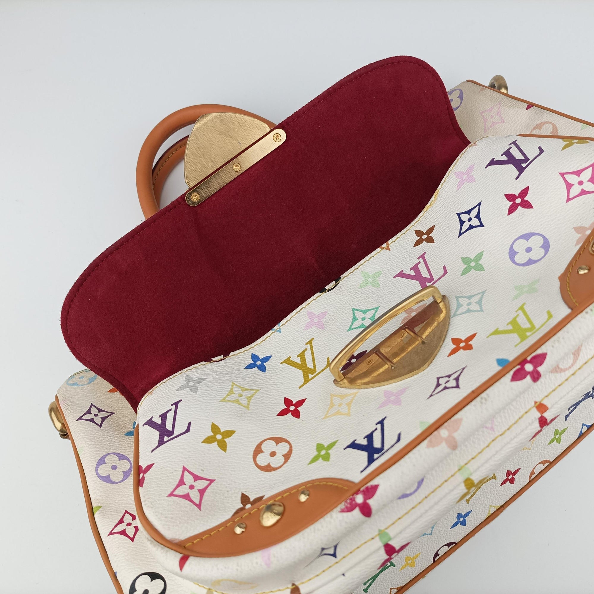 Pre-owned Louis Vuitton RITA white Monogram Multicolor M40125 shoulderbag | stylenewstar