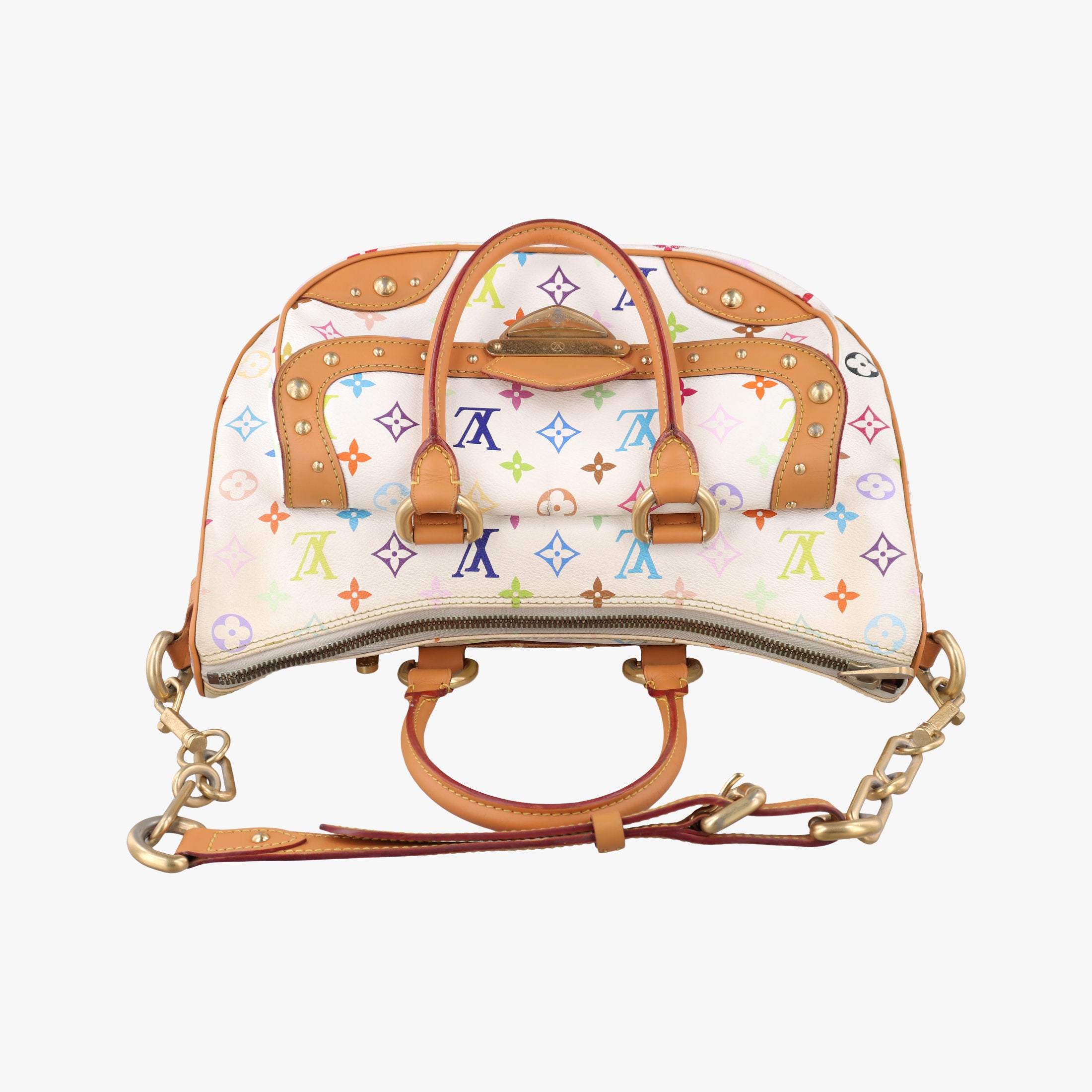 Pre-owned Louis Vuitton RITA white Monogram Multicolor M40125 shoulderbag | stylenewstar
