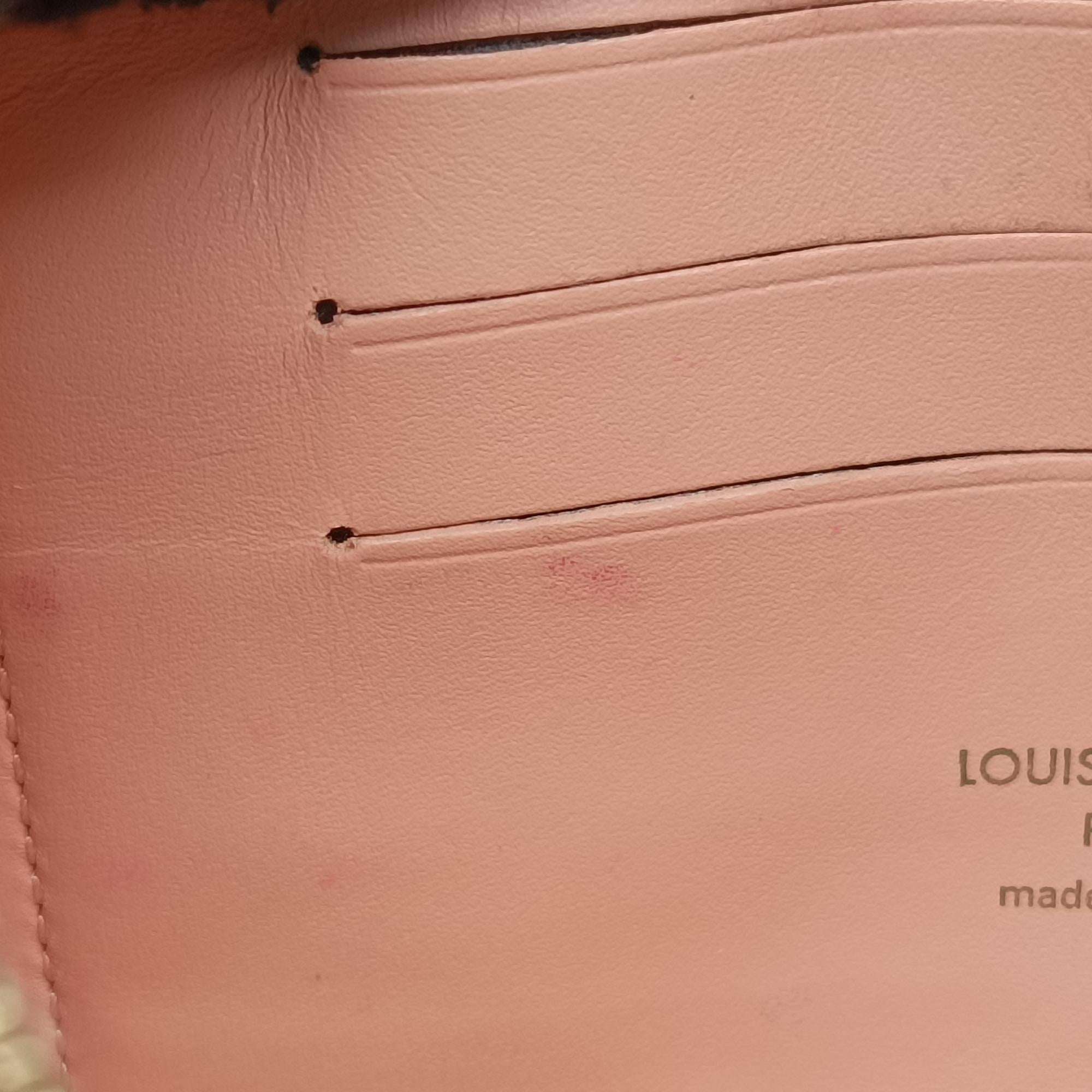 Pre-owned Louis Vuitton Pochette Double Zip EBENE×Rose Ballerine Damier Canvas N60254 shoulderbag | stylenewstar