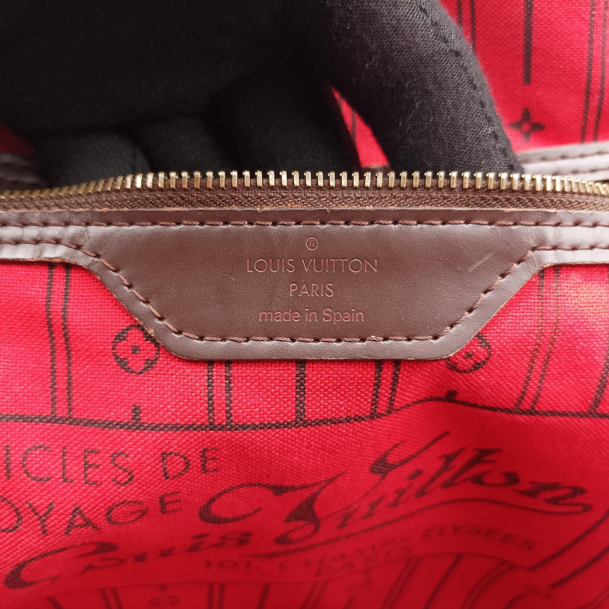 Pre-owned Louis Vuitton NEVERFULL MM EBENE Damier Canvas N51105 shoulderbag | stylenewstar