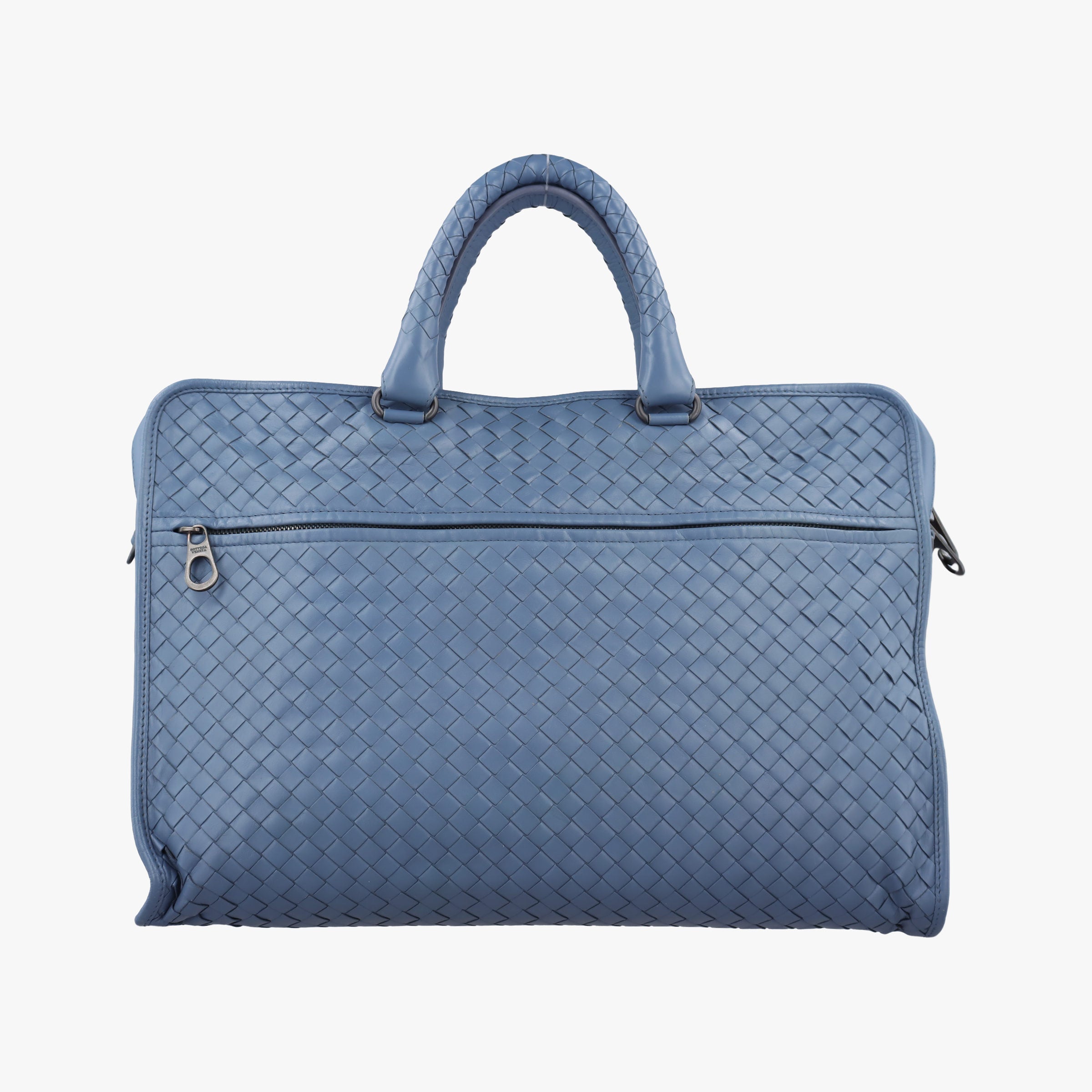 Pre-owned Bottega Veneta Intrecciato Blue lambskin  handbag | stylenewstar