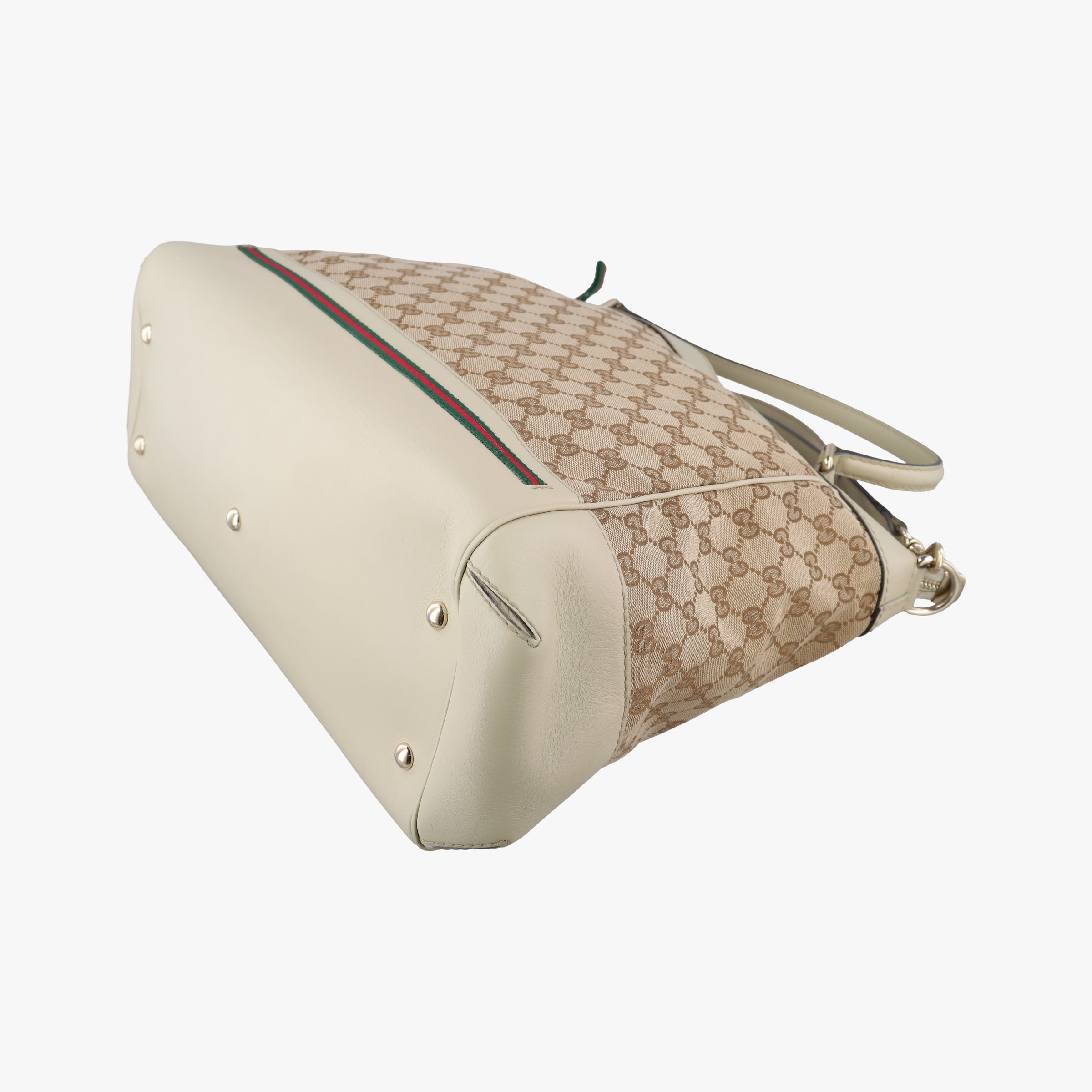 Vintage Gucci Mayfair Bow Tote Brown x White x Red x Green canvas×leather 257349 shoulderbag | stylenewstar