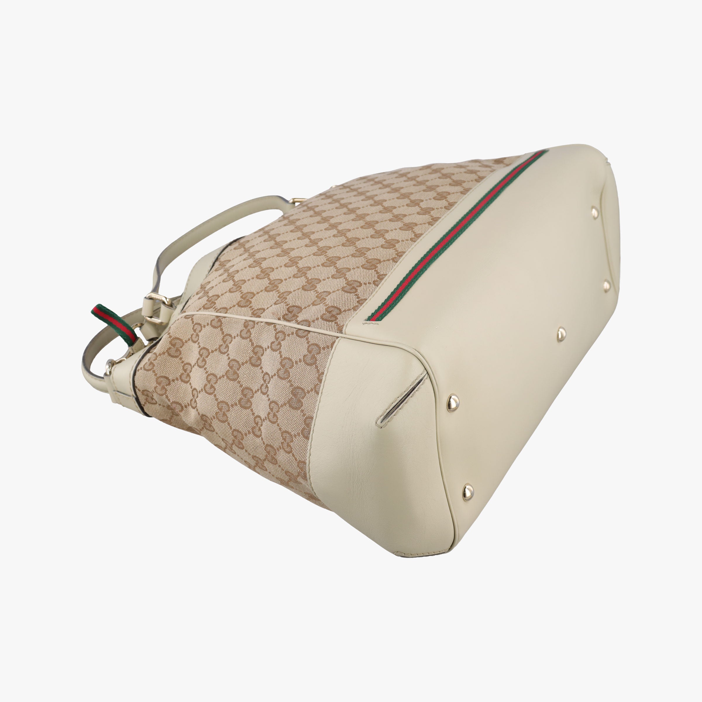Vintage Gucci Mayfair Bow Tote Brown x White x Red x Green canvas×leather 257349 shoulderbag | stylenewstar