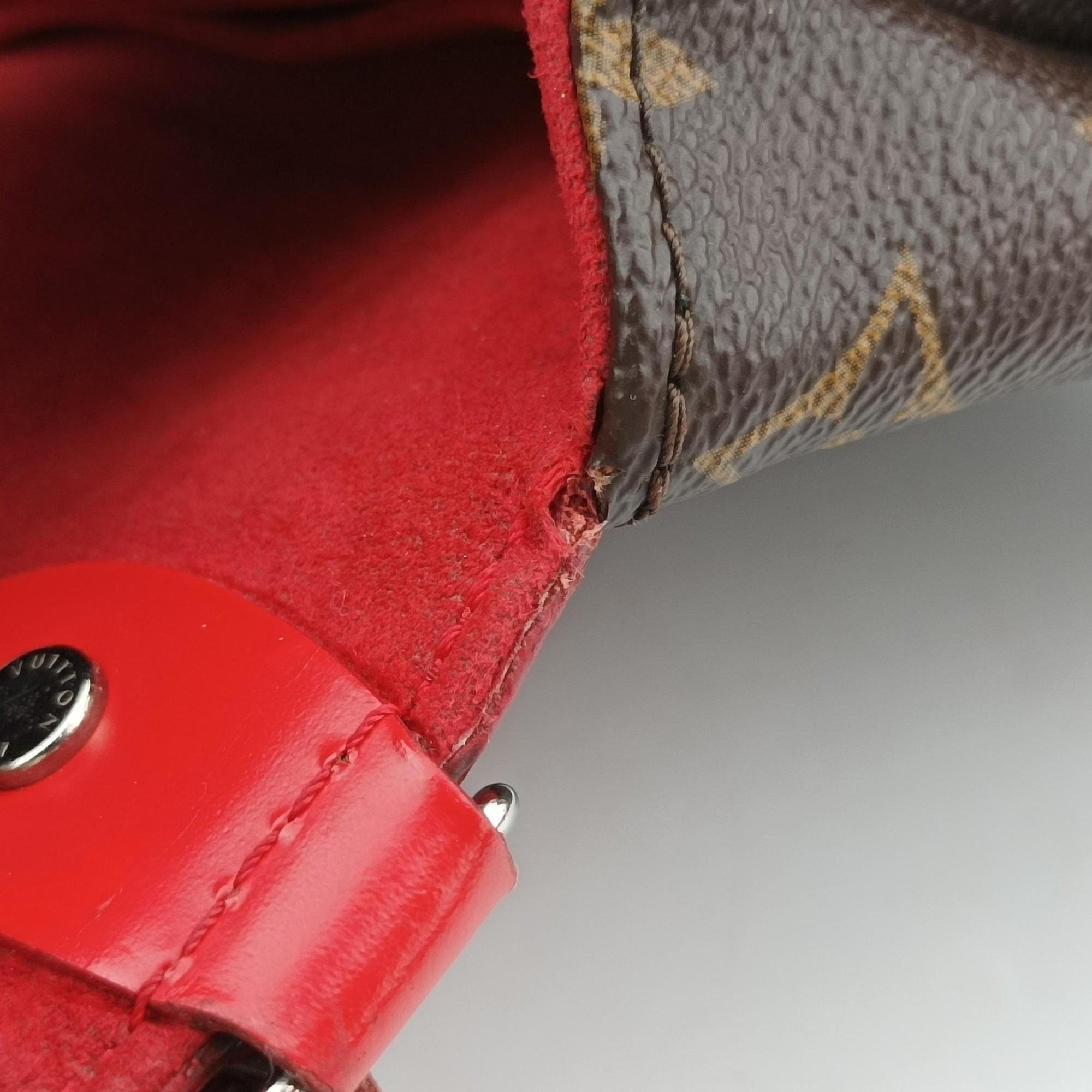 Pre-owned Louis Vuitton SAINT MICHEL brown×COQUELICOT Monogram Canvas×epi M44031 shoulderbag | stylenewstar