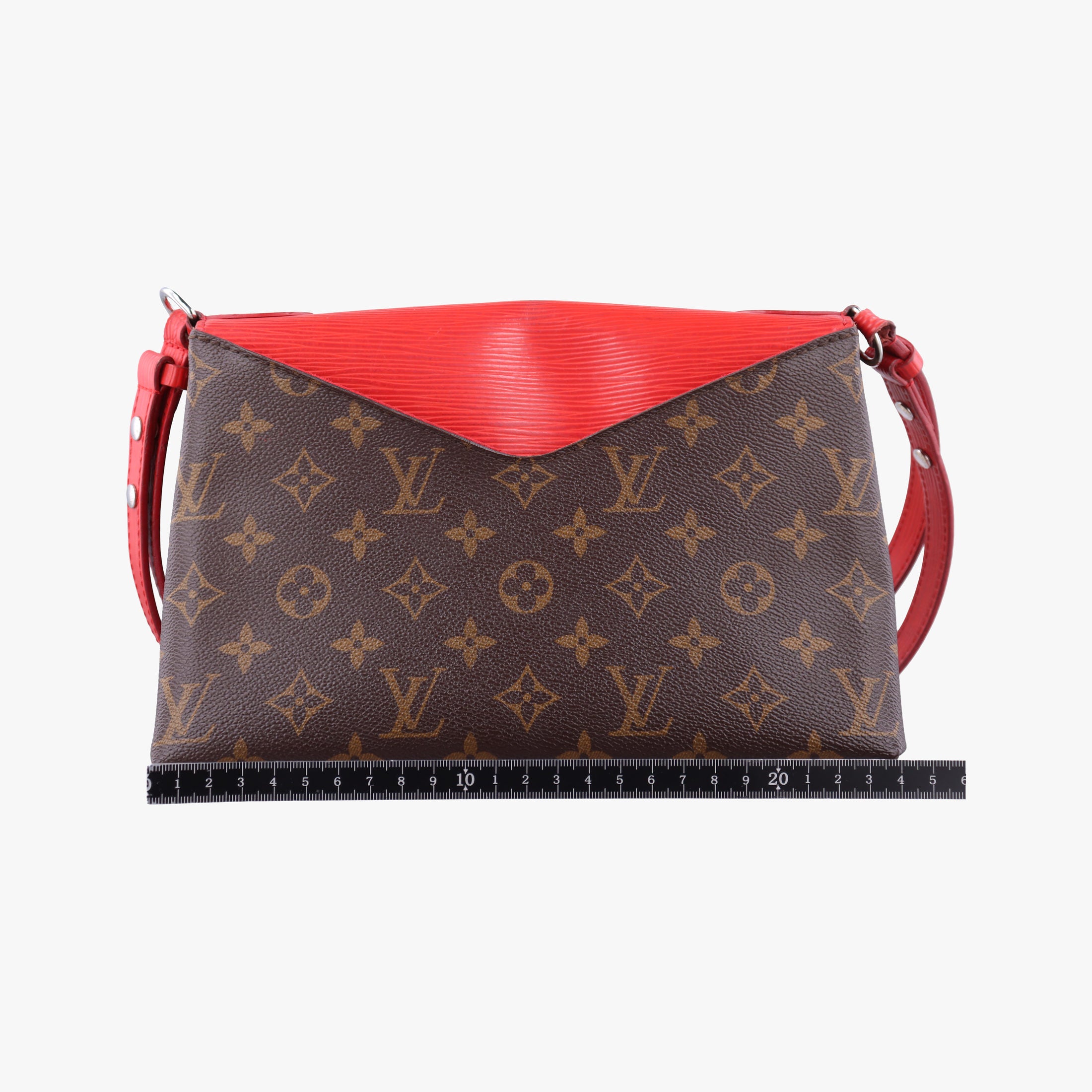 Pre-owned Louis Vuitton SAINT MICHEL brown×COQUELICOT Monogram Canvas×epi M44031 shoulderbag | stylenewstar