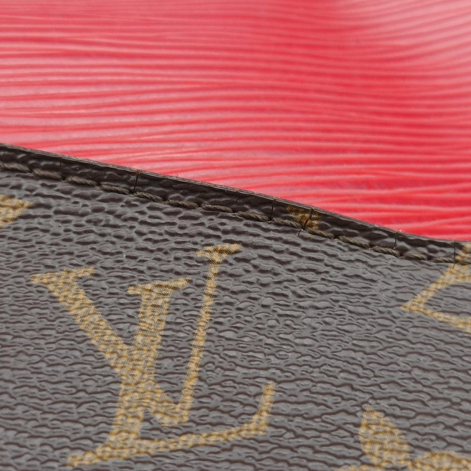Pre-owned Louis Vuitton SAINT MICHEL brown×COQUELICOT Monogram Canvas×epi M44031 shoulderbag | stylenewstar