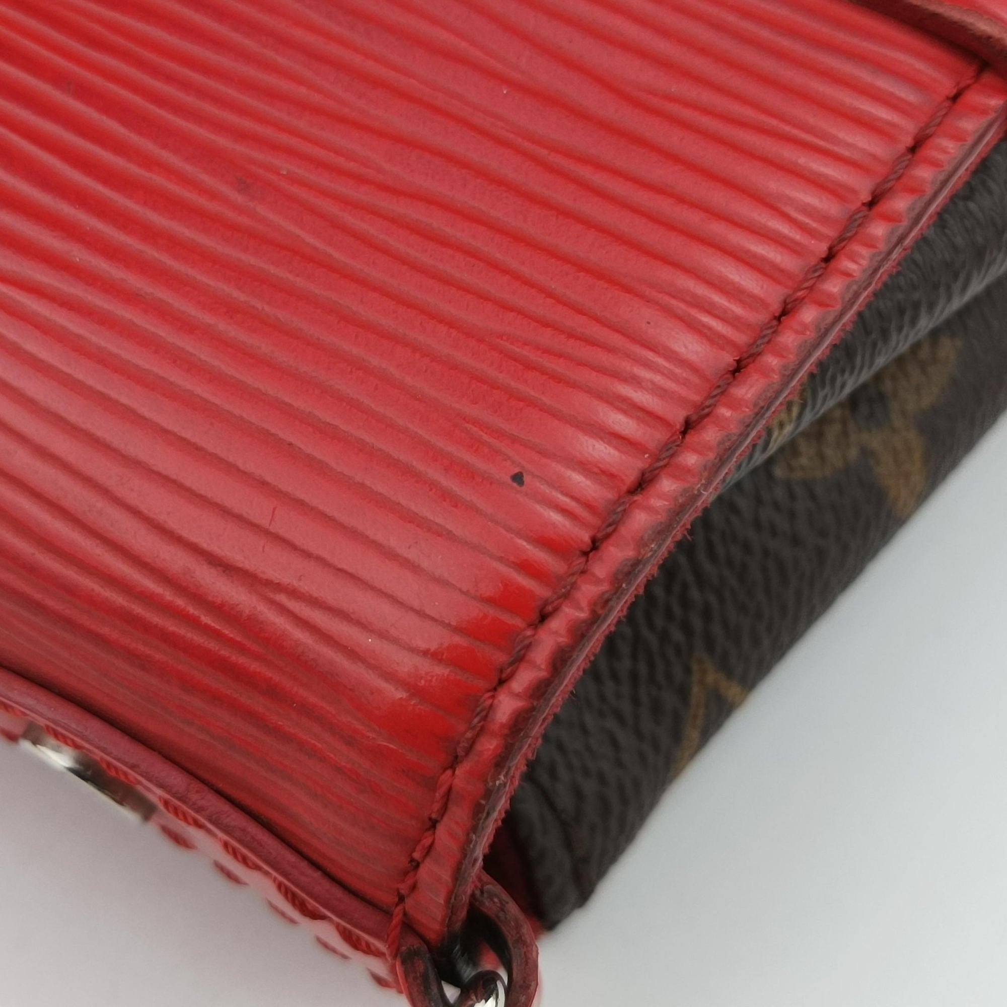 Pre-owned Louis Vuitton SAINT MICHEL brown×COQUELICOT Monogram Canvas×epi M44031 shoulderbag | stylenewstar