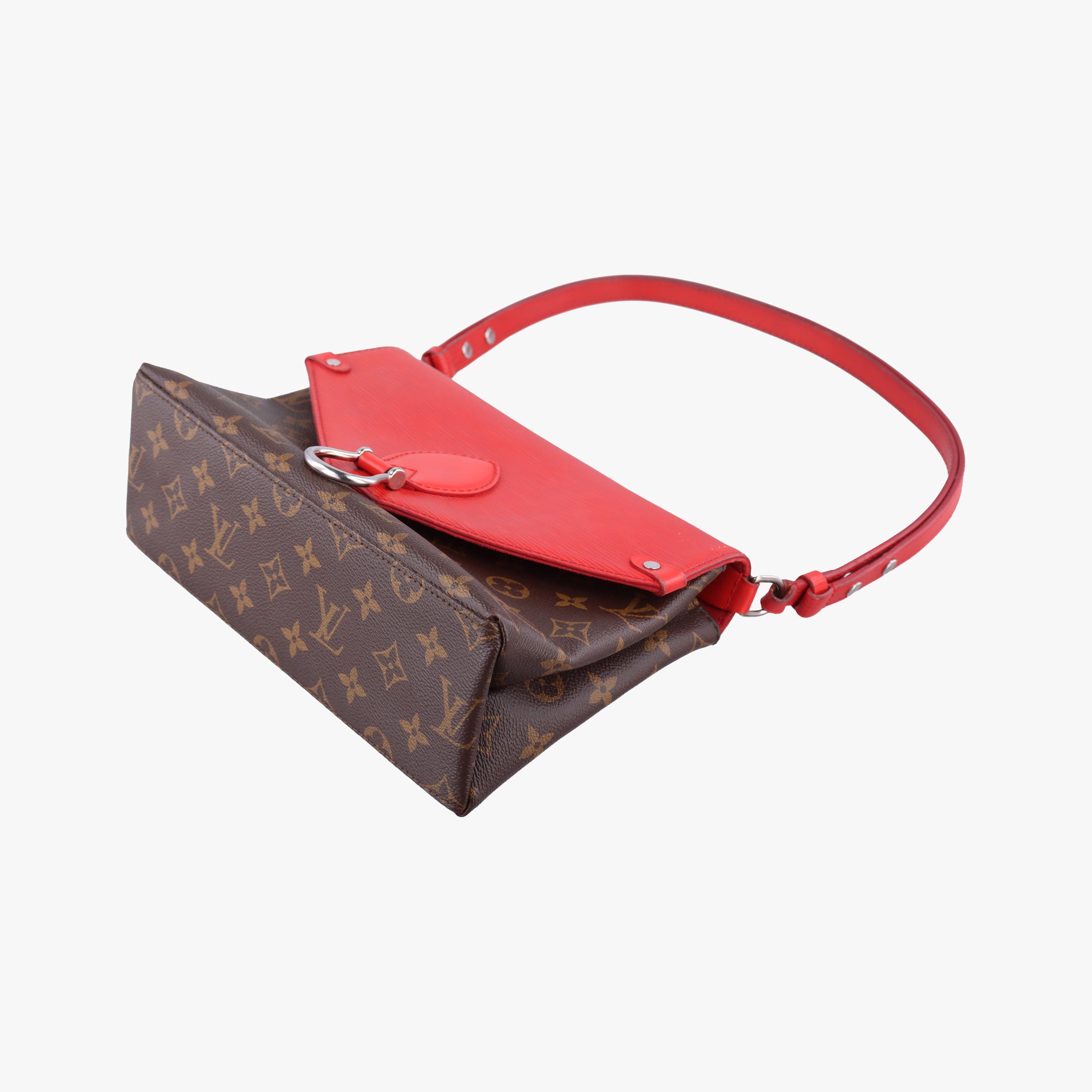 Pre-owned Louis Vuitton SAINT MICHEL brown×COQUELICOT Monogram Canvas×epi M44031 shoulderbag | stylenewstar