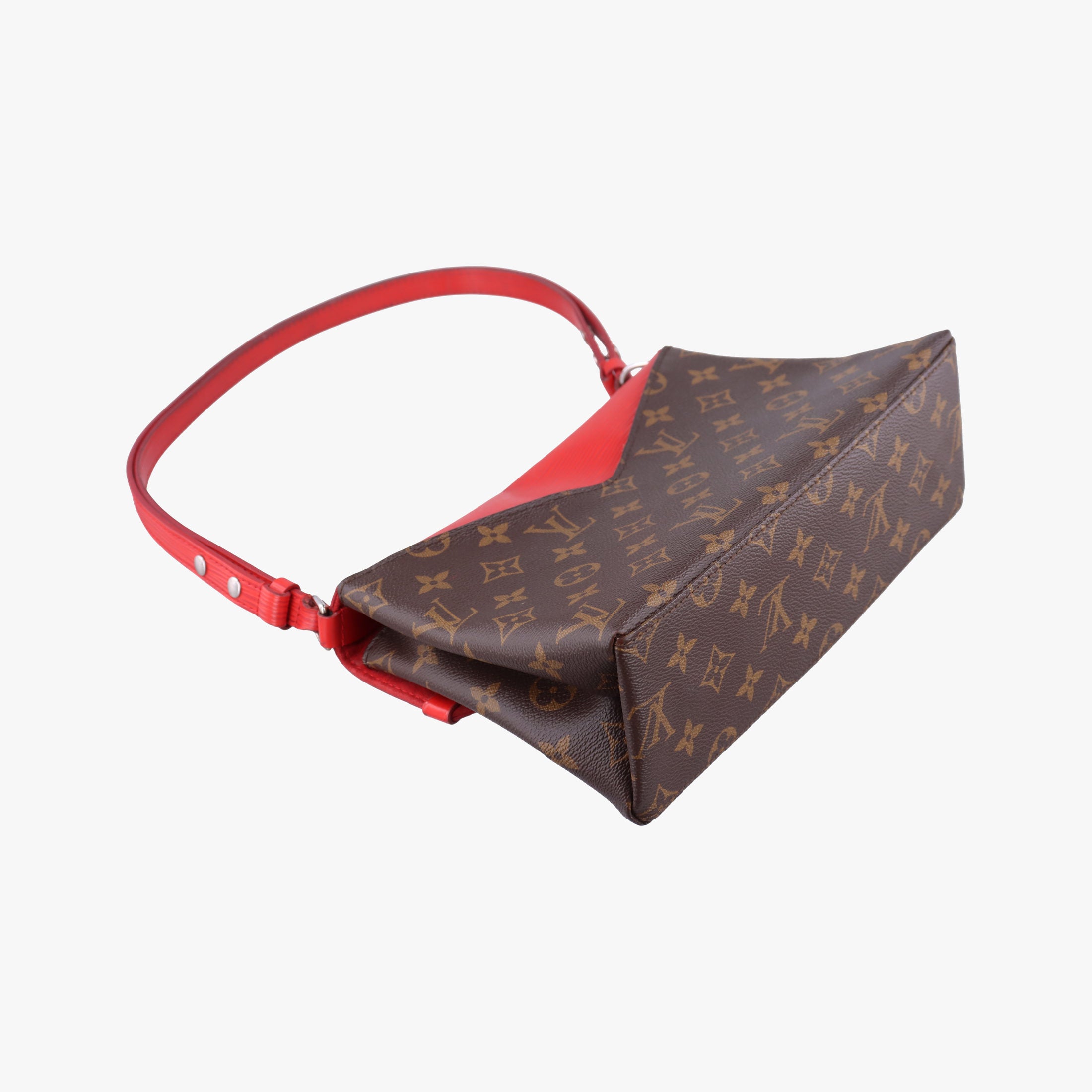 Pre-owned Louis Vuitton SAINT MICHEL brown×COQUELICOT Monogram Canvas×epi M44031 shoulderbag | stylenewstar