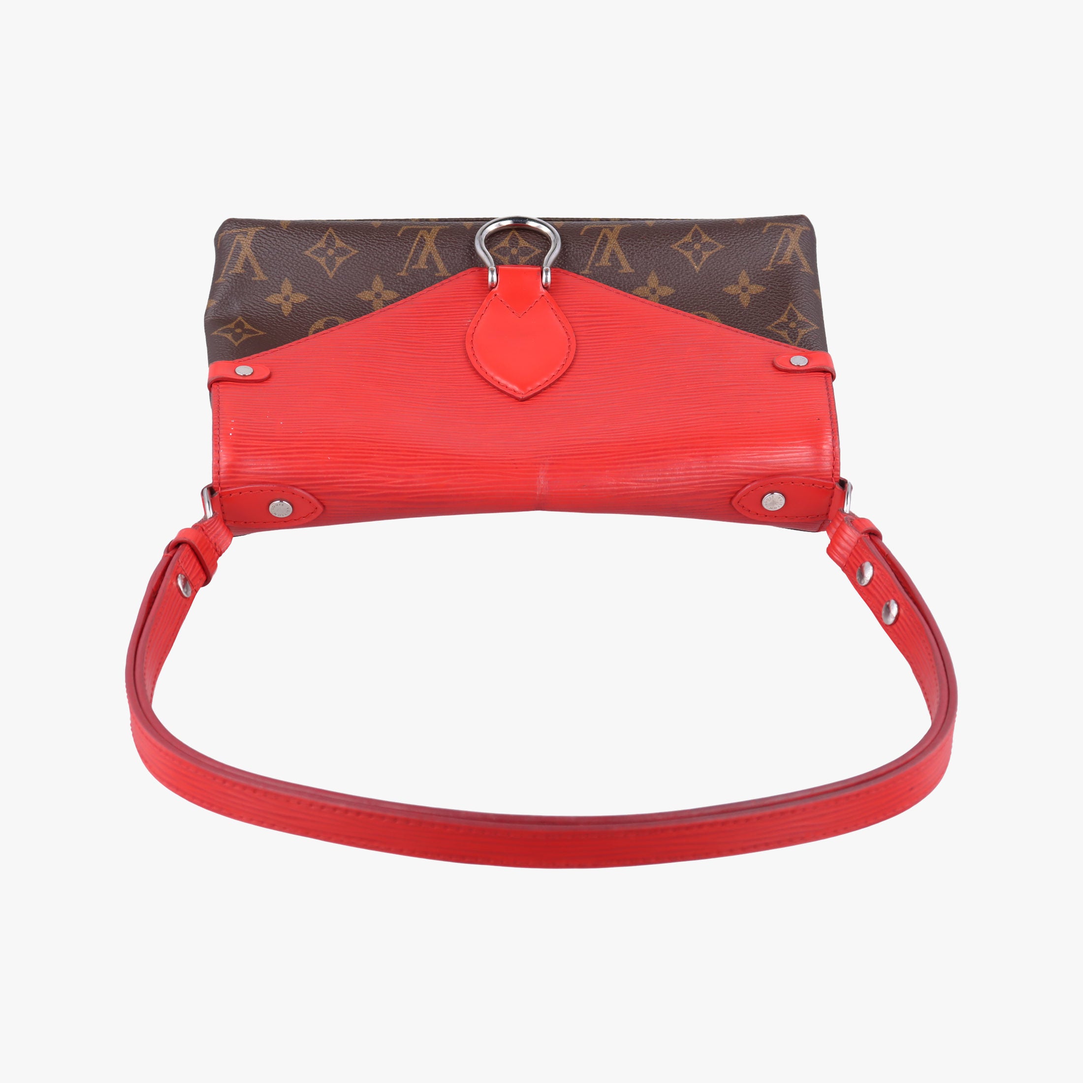 Pre-owned Louis Vuitton SAINT MICHEL brown×COQUELICOT Monogram Canvas×epi M44031 shoulderbag | stylenewstar
