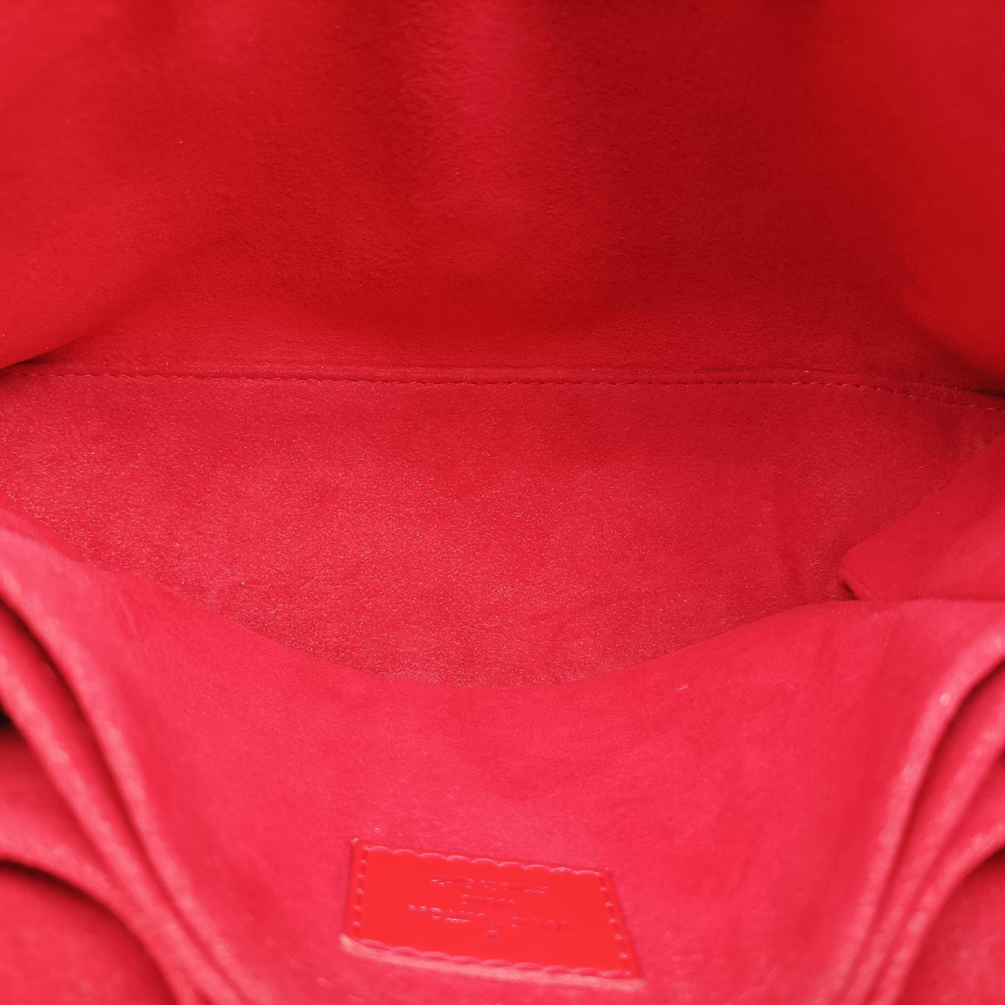 Pre-owned Louis Vuitton SAINT MICHEL brown×COQUELICOT Monogram Canvas×epi M44031 shoulderbag | stylenewstar