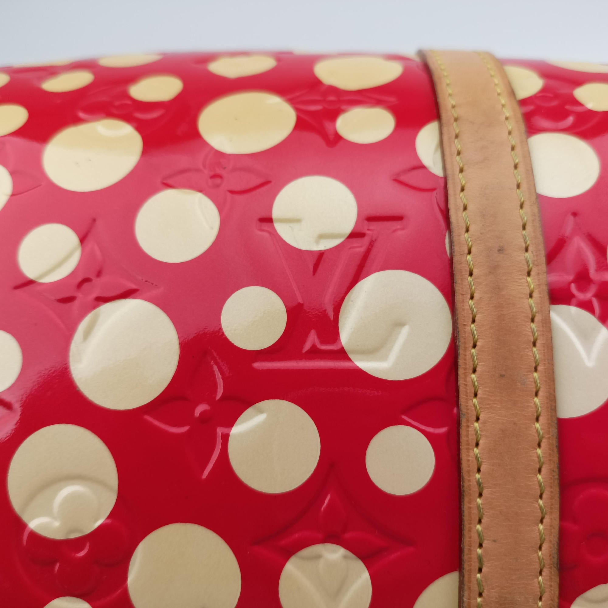Pre-owned Louis Vuitton Dot Infinity Papillon 30 ROUGE×white Vernis M91425 shoulderbag | stylenewstar