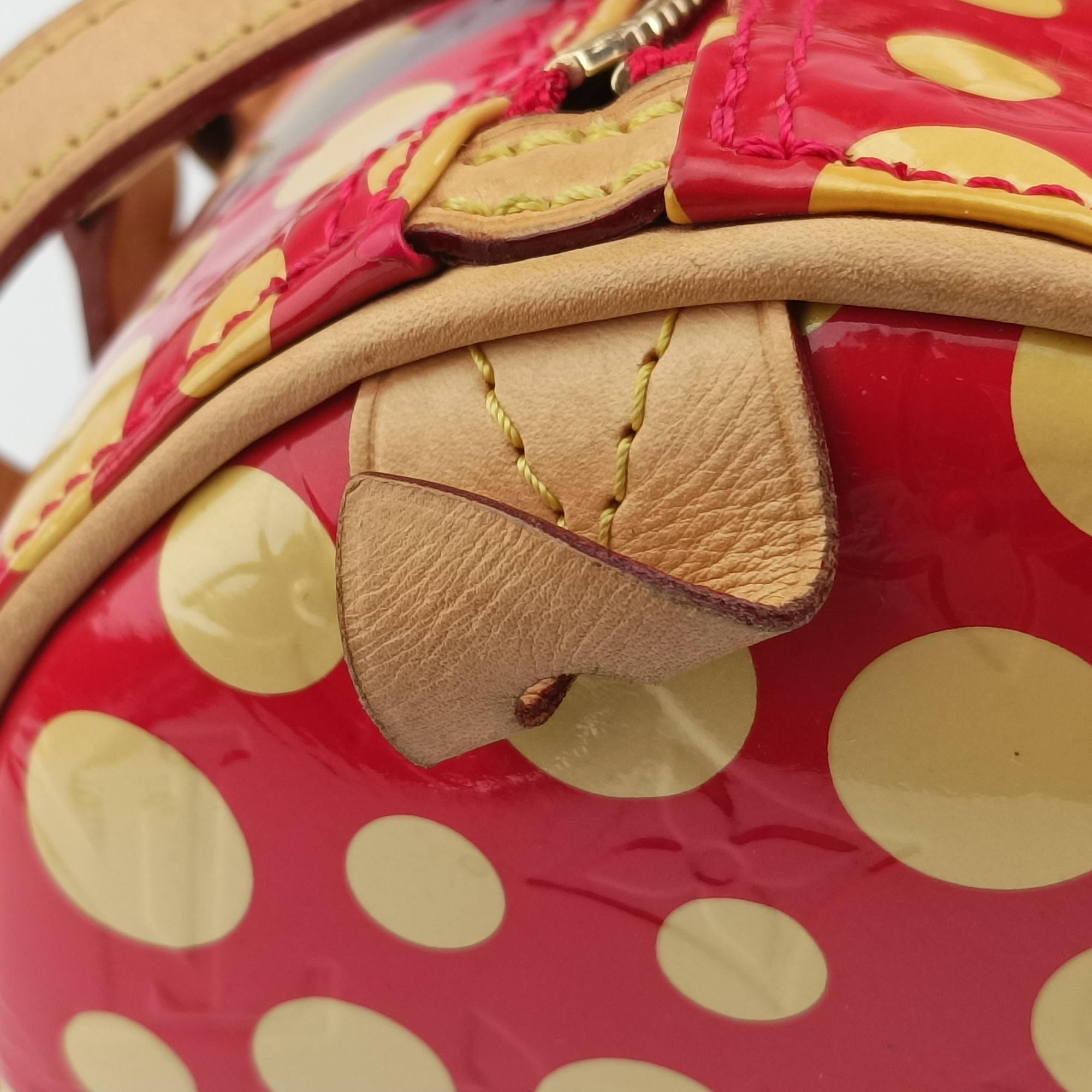 Pre-owned Louis Vuitton Dot Infinity Papillon 30 ROUGE×white Vernis M91425 shoulderbag | stylenewstar