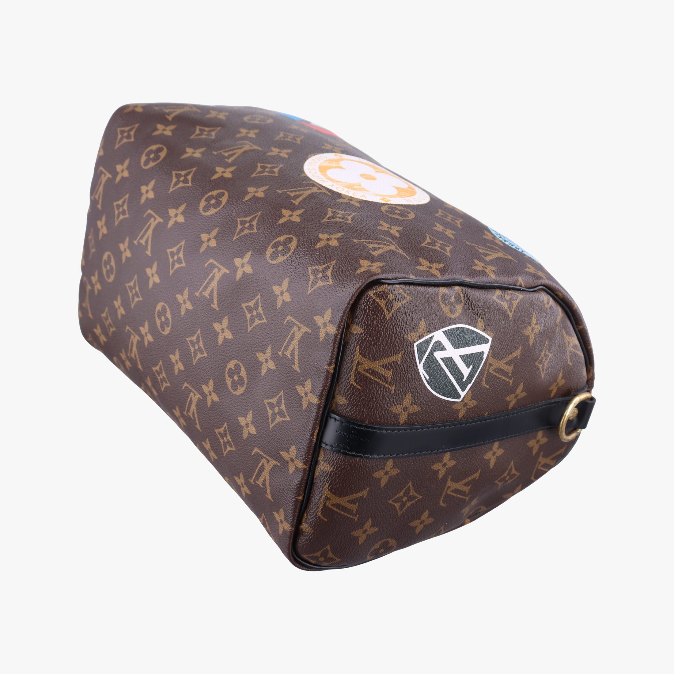 Vintage Louis Vuitton My World Tour Speedy Bandouliere 30 brown×multicolor Monogram Patches  shoulderbag | stylenewstar
