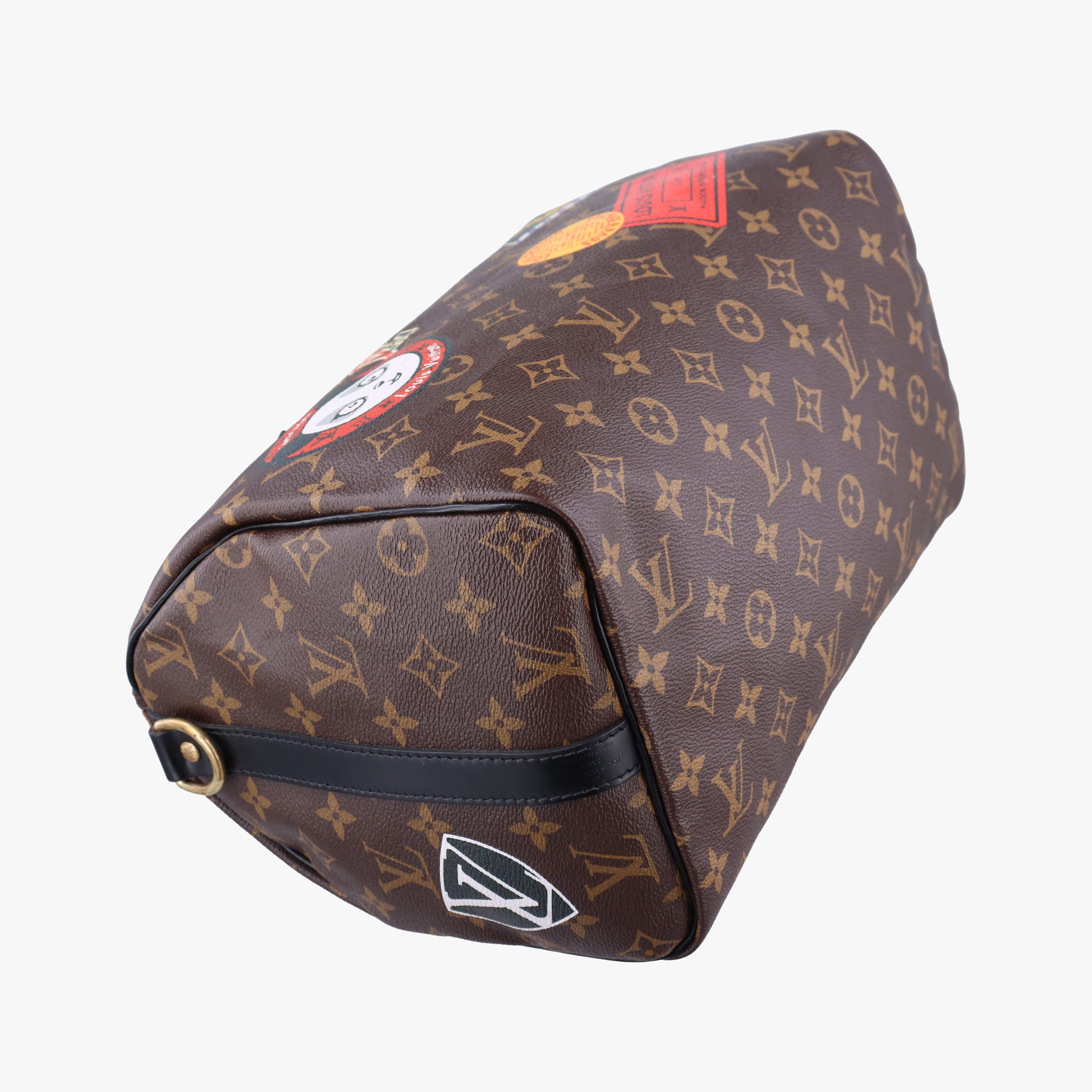 Vintage Louis Vuitton My World Tour Speedy Bandouliere 30 brown×multicolor Monogram Patches  shoulderbag | stylenewstar