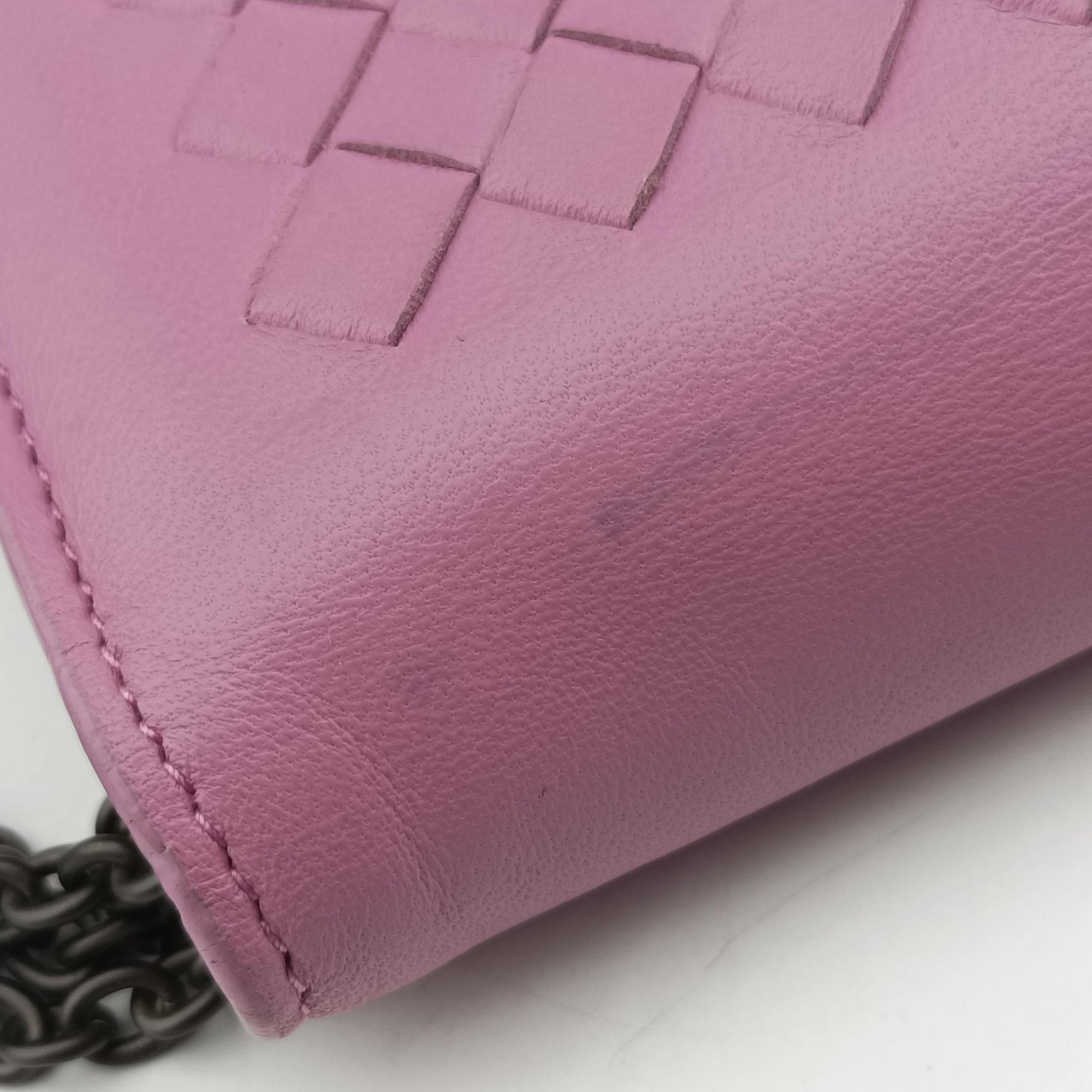 Pre-owned Bottega Veneta Intrecciato Purple lambskin  shoulderbag | stylenewstar