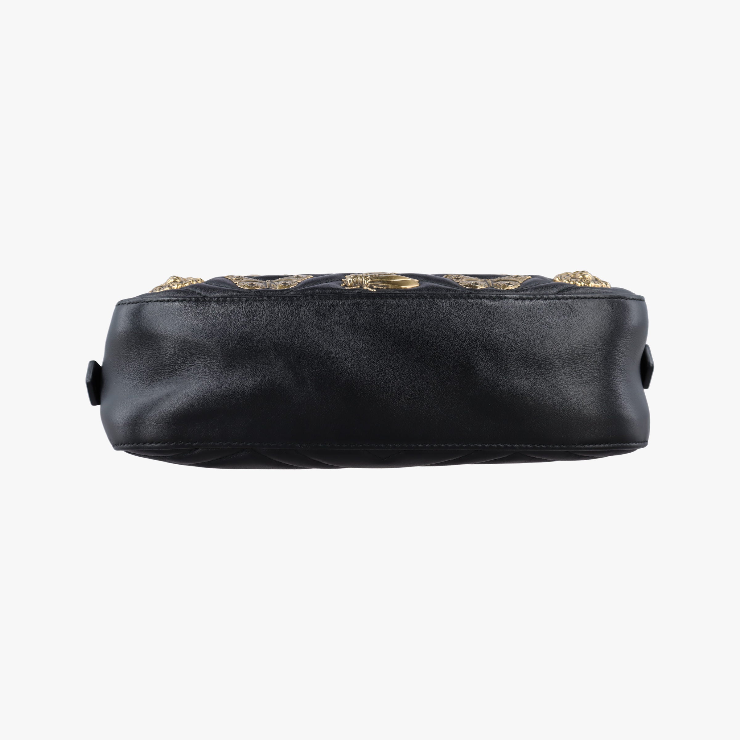 Pre-owned Gucci GG Marmont Animalier Black Leather 447632 shoulderbag | stylenewstar